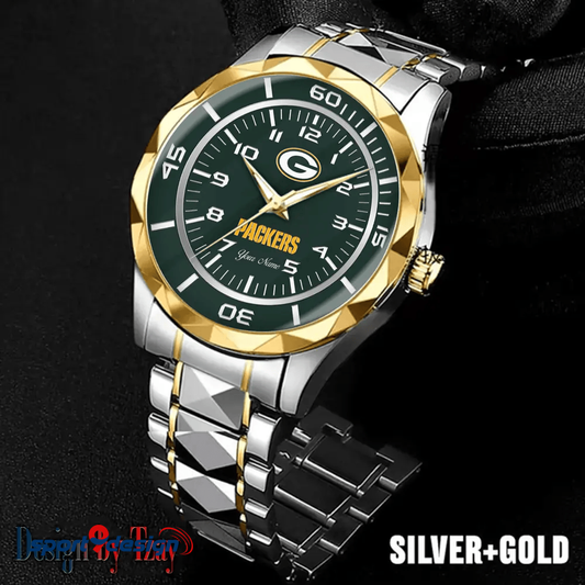 Green Bay Packers Best Dad Ever Luxury Diamond Men Watch Father's Day Gift