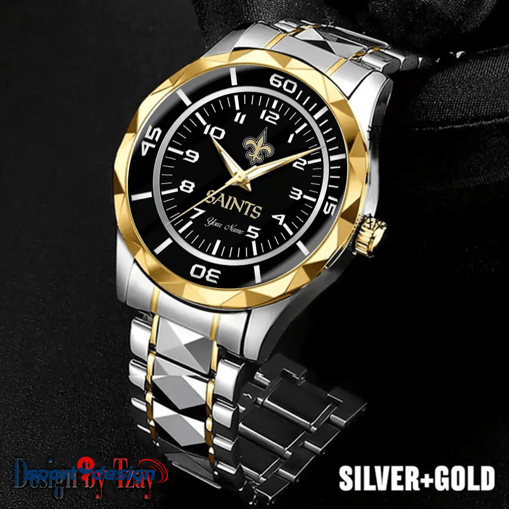 New Orleans Saints Best Dad Ever Luxury Diamond Men Watch Father's Day Gift