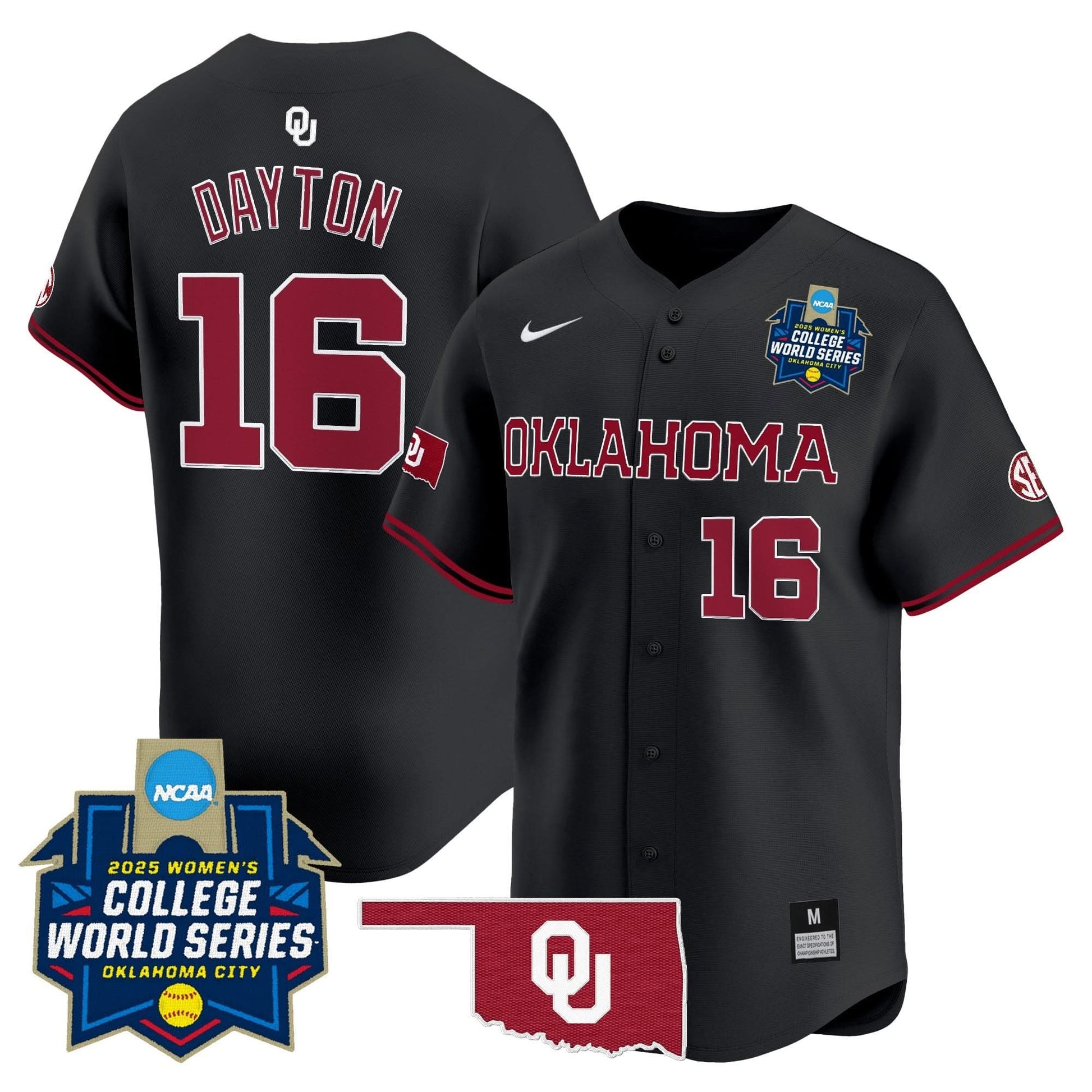 Men's size - Oklahoma Sooners Softball 2025 World Series (WCWS) Vapor Premier Limited Jersey - All Stitched