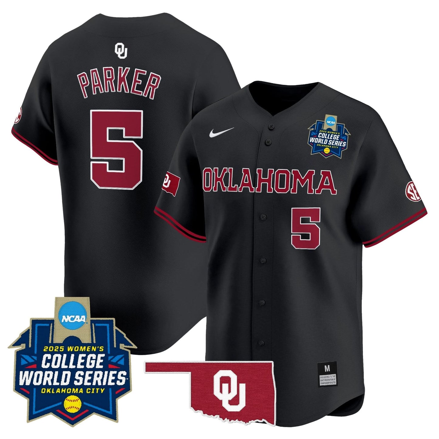 Men's size - Oklahoma Sooners Softball 2025 World Series (WCWS) Vapor Premier Limited Jersey - All Stitched