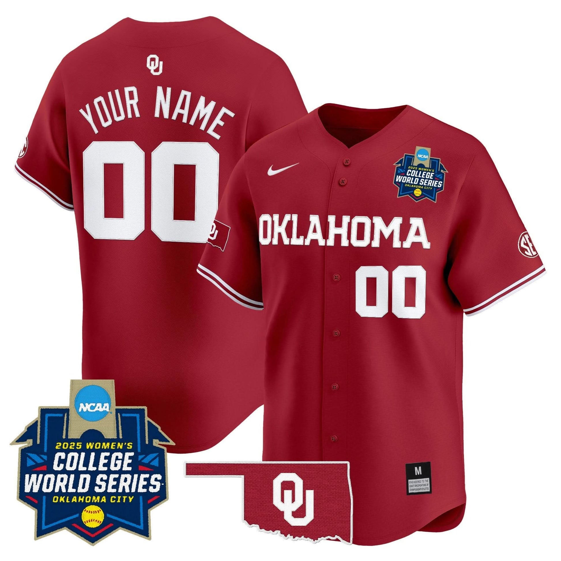 Oklahoma Sooners Softball 2025 World Series (WCWS) Vapor Premier Limited Custom Jersey - All Stitched