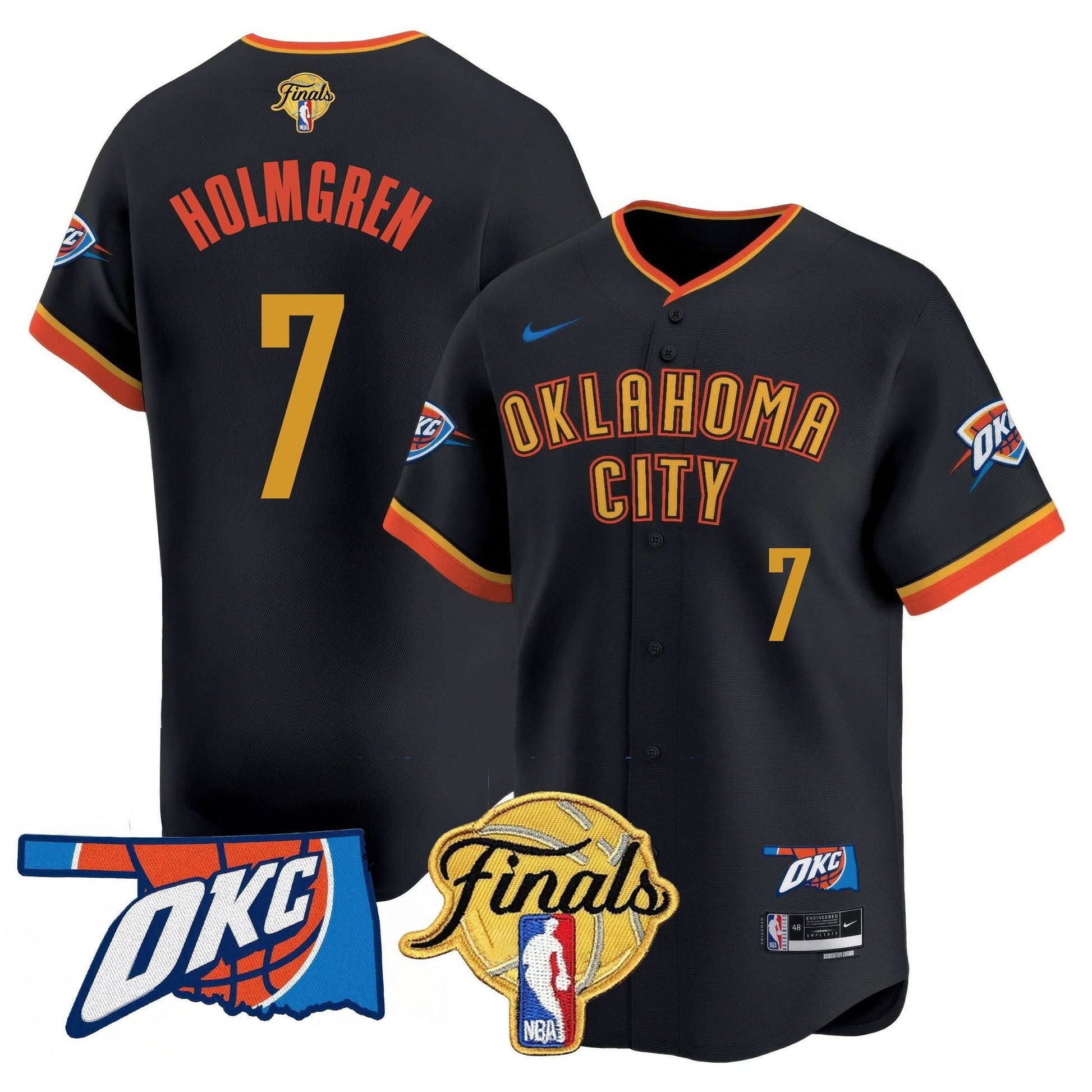 Oklahoma City Thunder Baseball Jersey - Final Patch - All Stitched