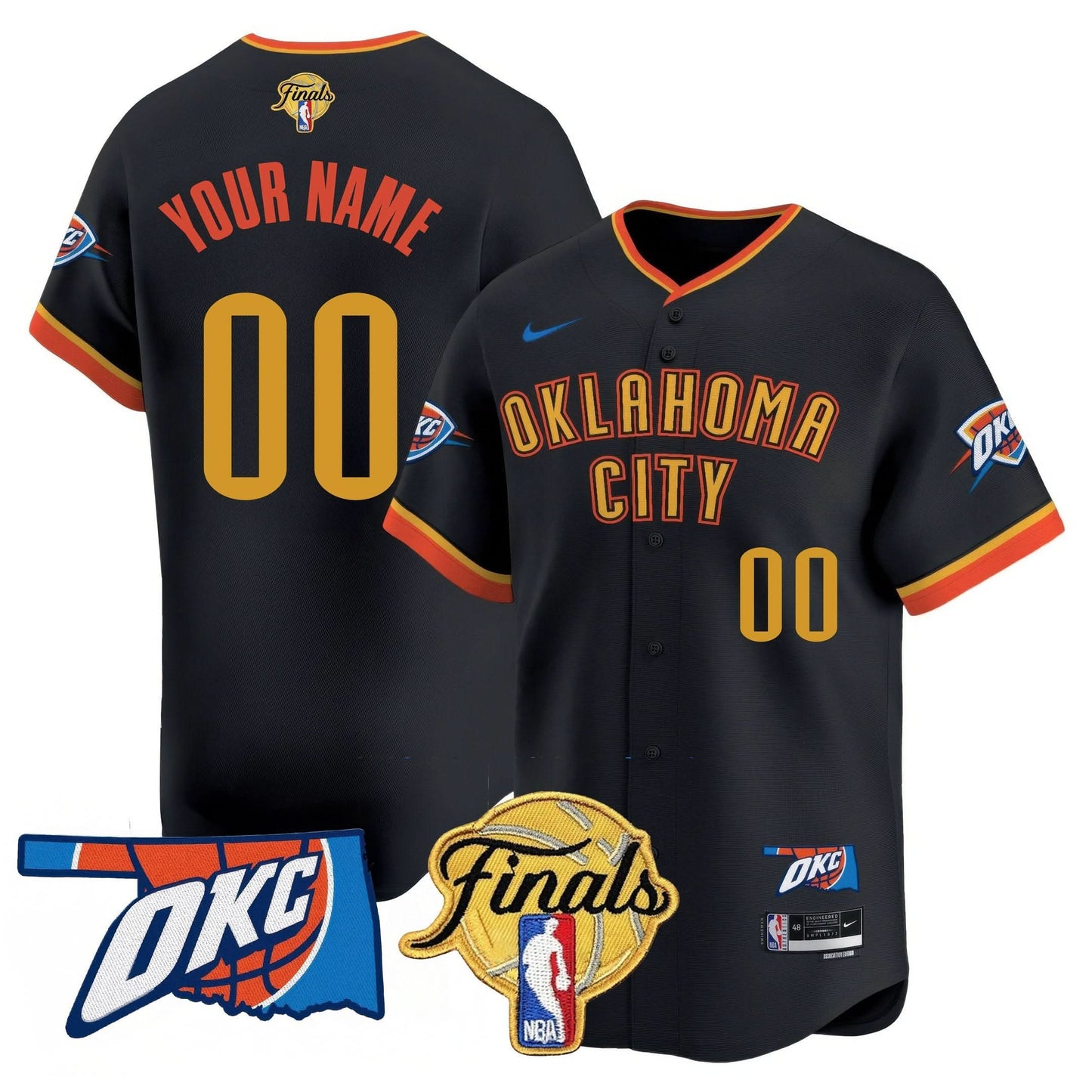 Oklahoma City Thunder Baseball Jersey - Final Patch - All Stitched