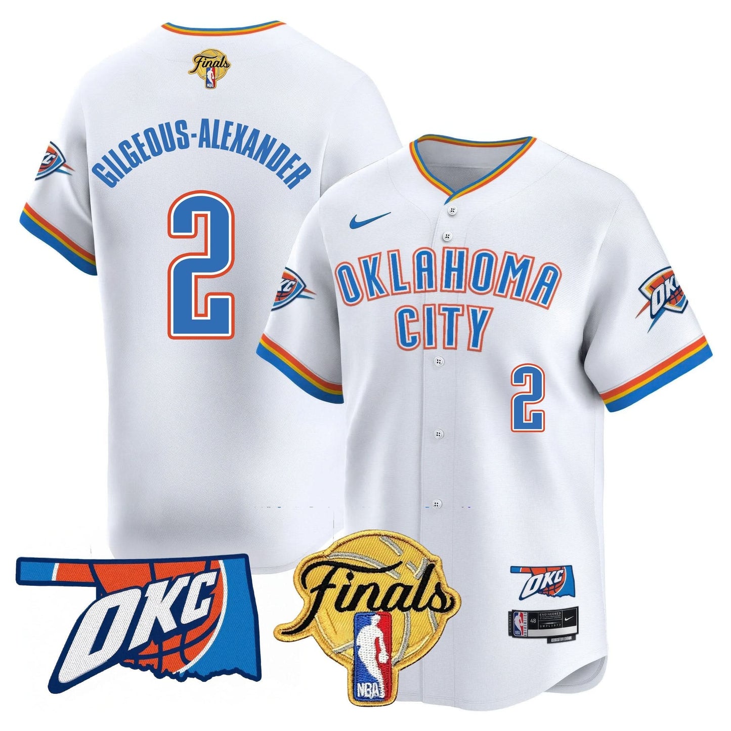 Oklahoma City Thunder Baseball Jersey - Final Patch - All Stitched