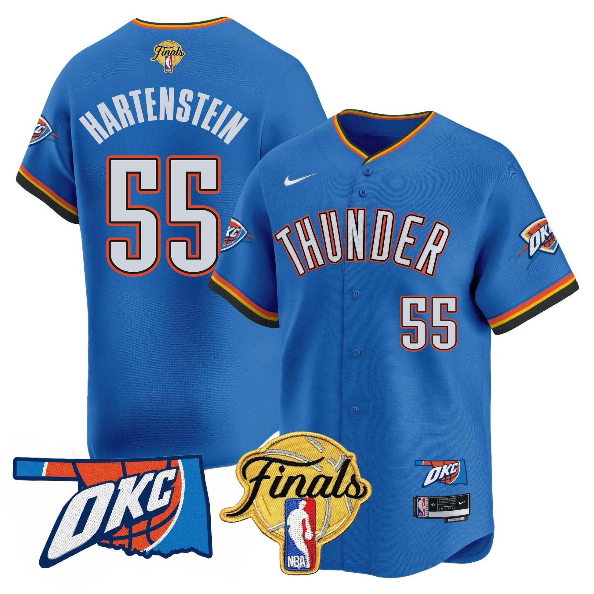 Oklahoma City Thunder Baseball Jersey - Final Patch - All Stitched