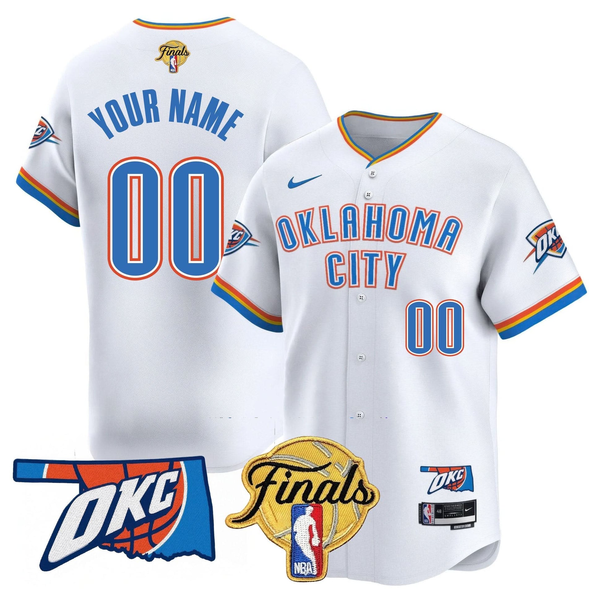 Oklahoma City Thunder Baseball Custom Jersey - Final Patch - All Stitched