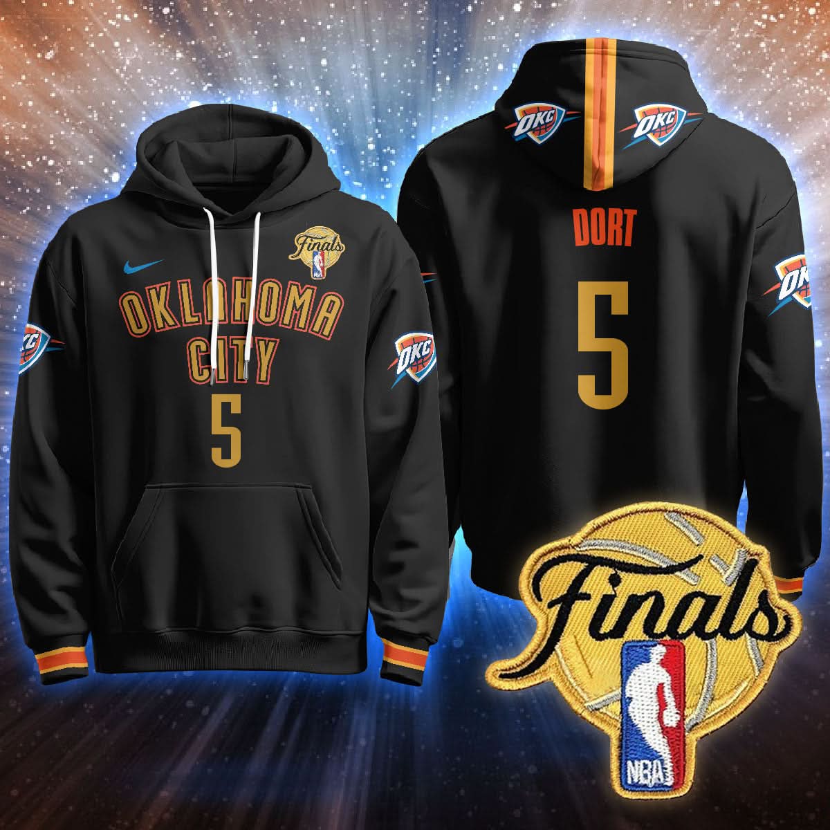 Oklahoma City Thunder Hoodie - Final Patch - All Stitched