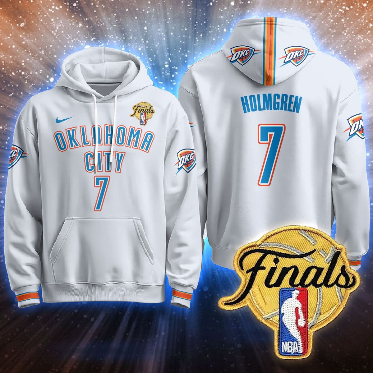 Oklahoma City Thunder Hoodie - Final Patch - All Stitched