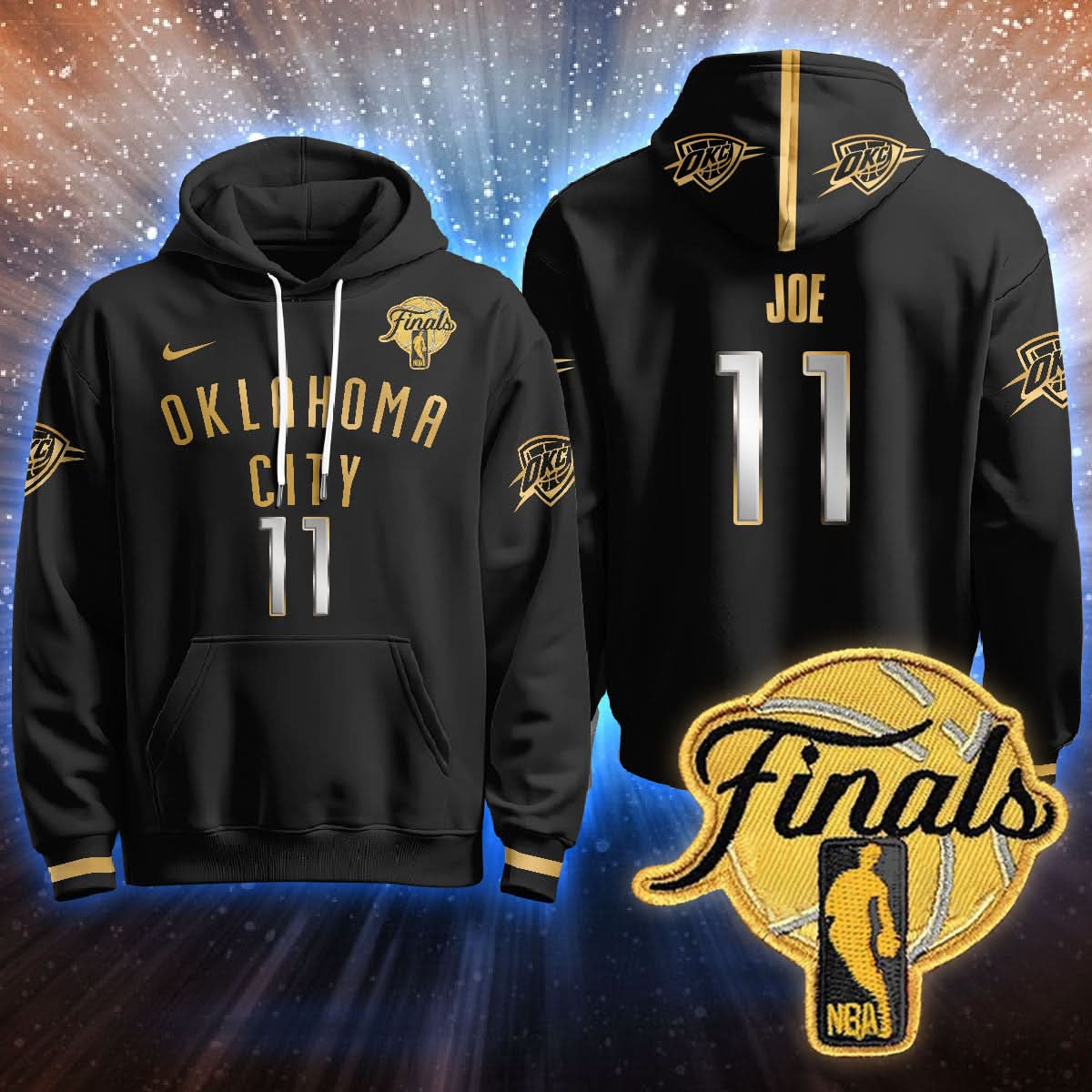Oklahoma City Thunder Hoodie - Final Patch - All Stitched