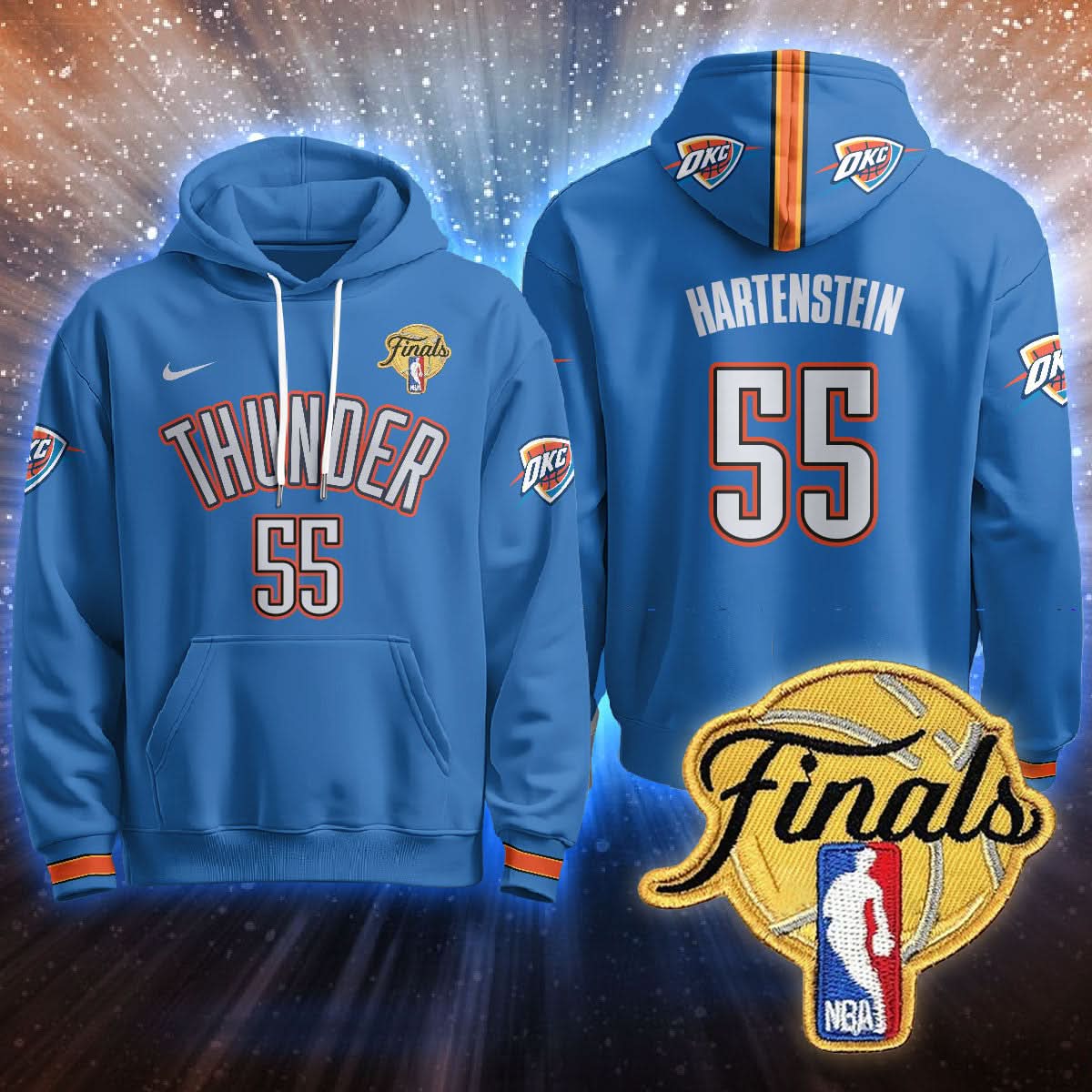 Oklahoma City Thunder Hoodie - Final Patch - All Stitched