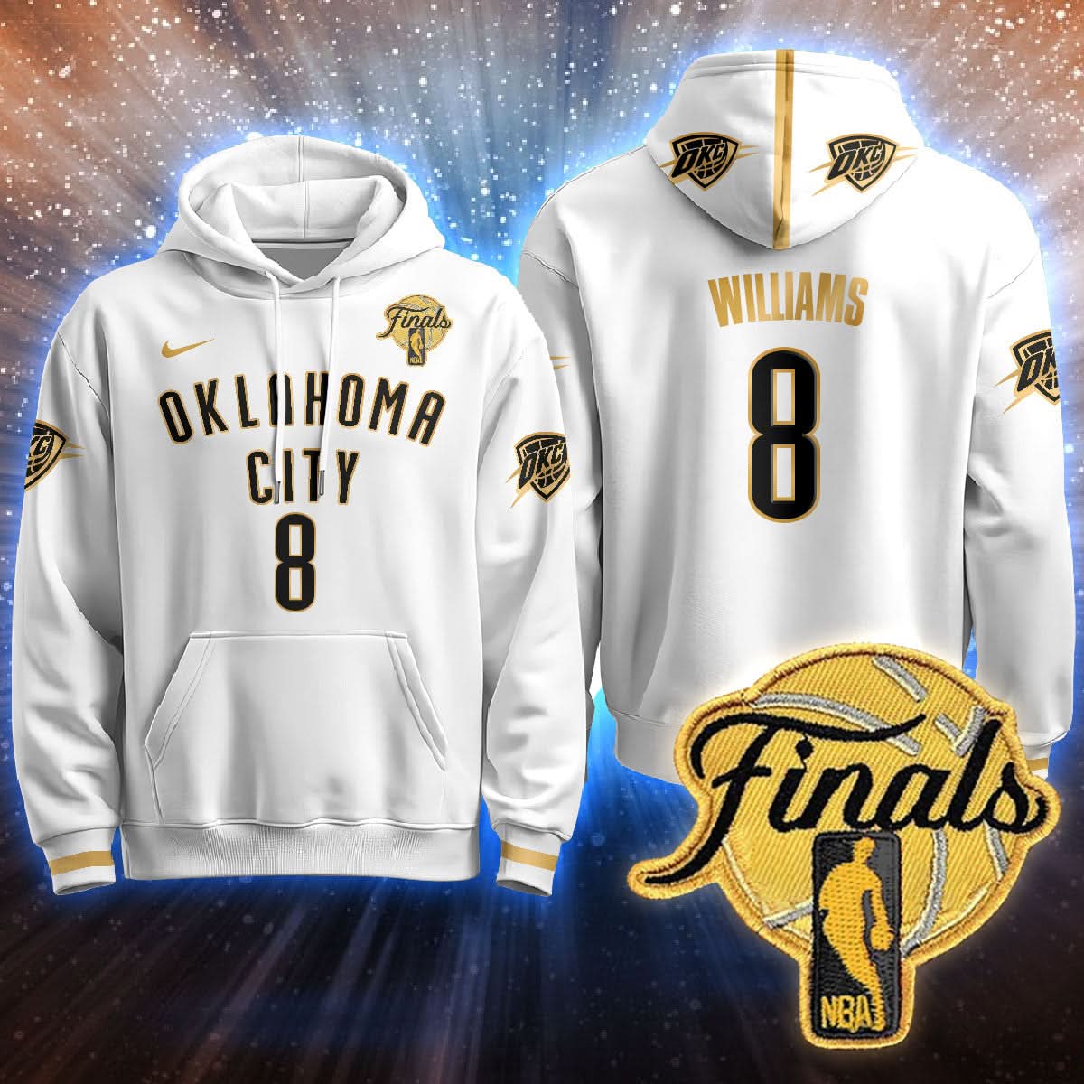 Oklahoma City Thunder Hoodie - Final Patch - All Stitched