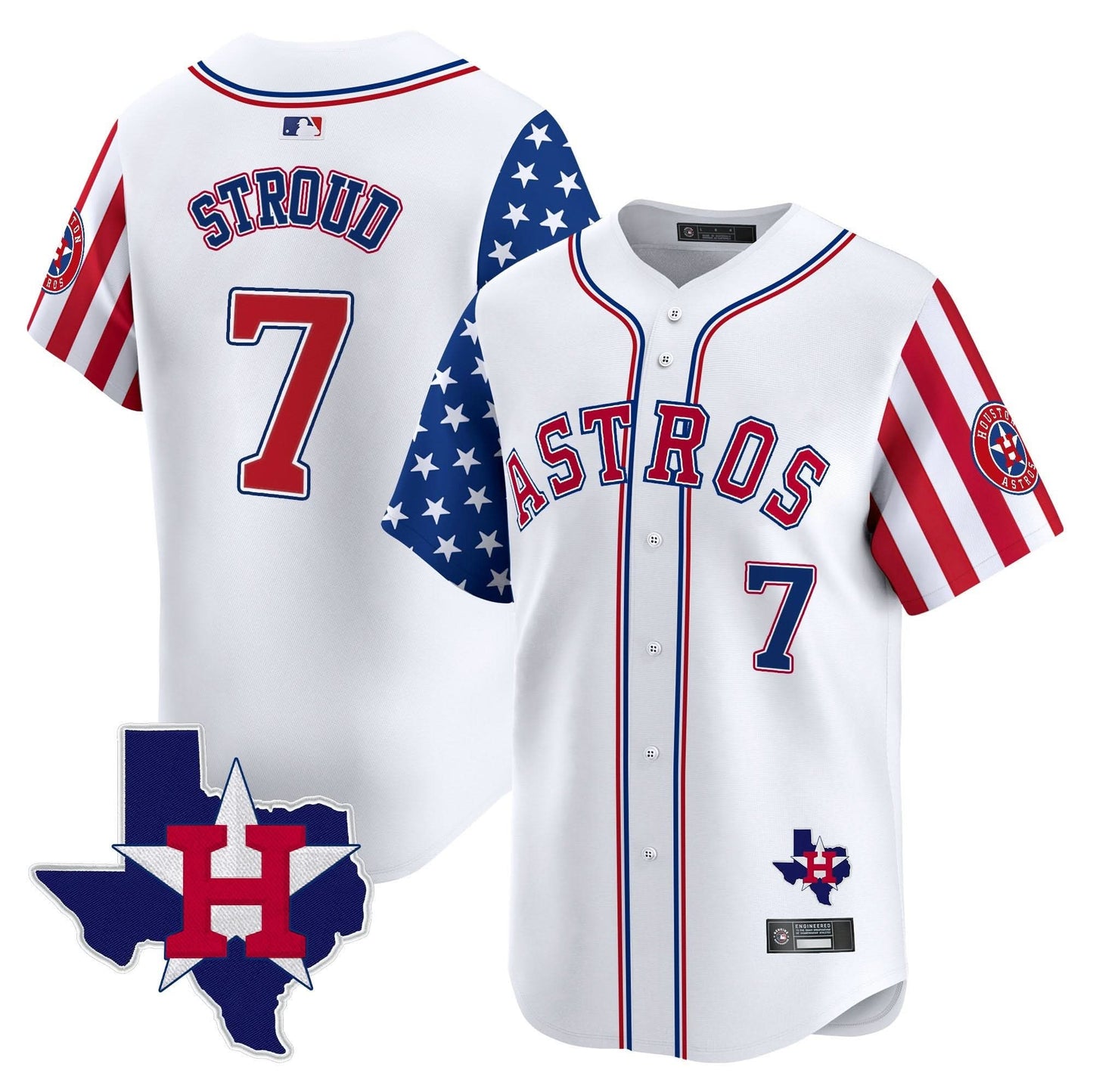 Men's Houston Astros 2025 Independence Day Vapor Premier Limited Jersey - All Stitched