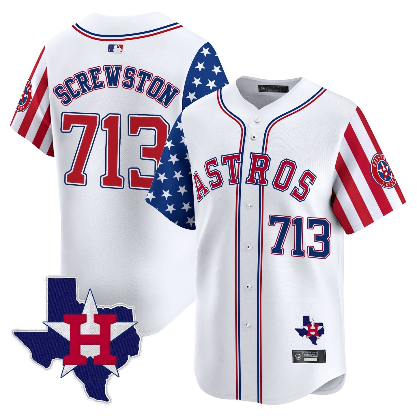 Men's Houston Astros 2025 Independence Day Vapor Premier Limited Jersey - All Stitched