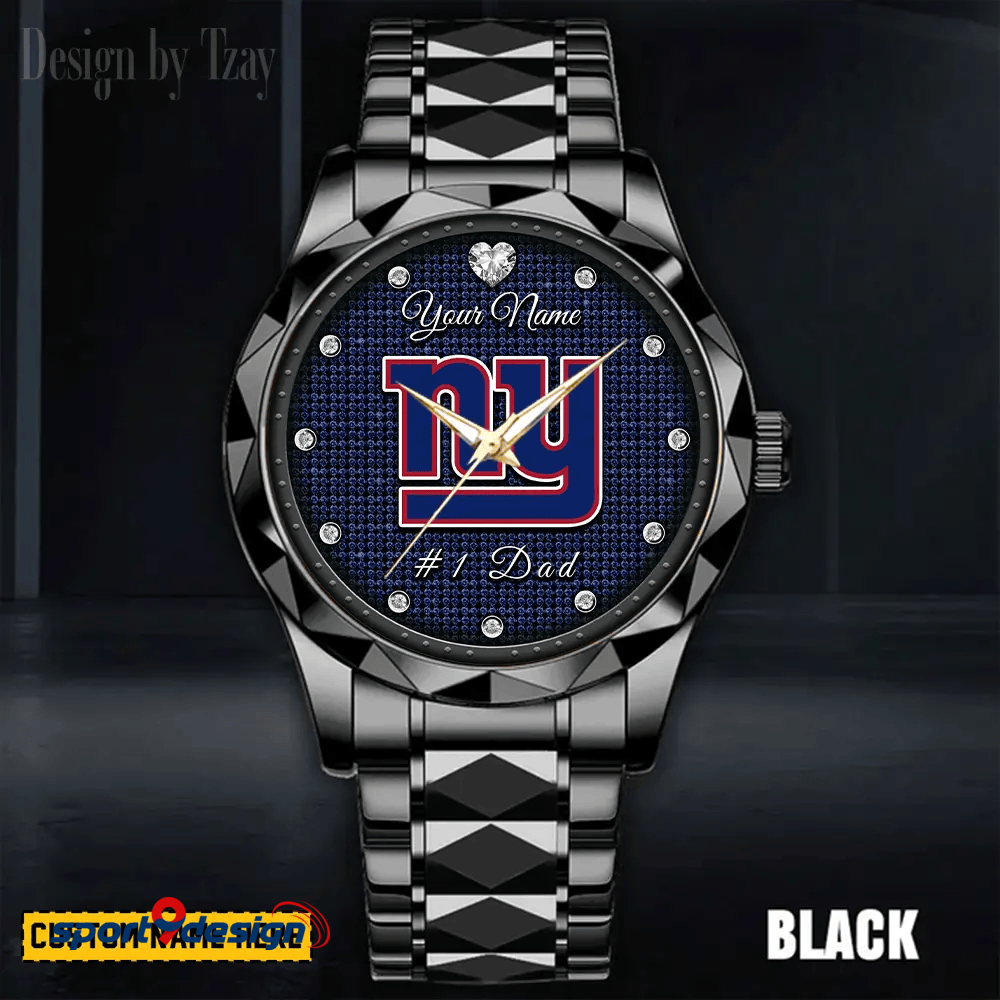 New York Giants #1 Dad Luxury Diamond Men Watch Father's Day Gift