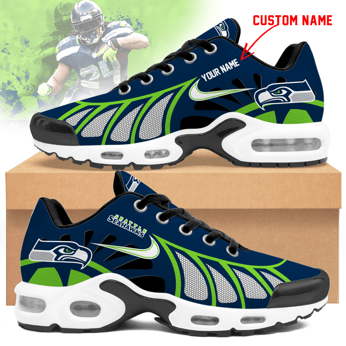Seattle Seahawks | Personalized Air Max Shoes Limited Edition TD 050625