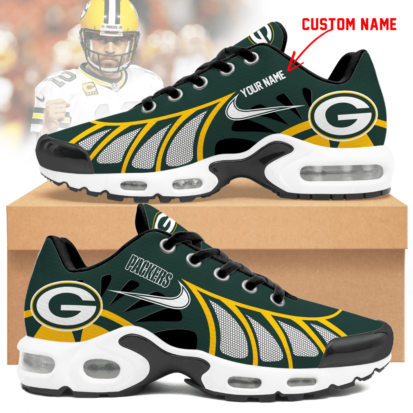 Green Bay Packers | Personalized Air Max Shoes Limited Edition TD 050625