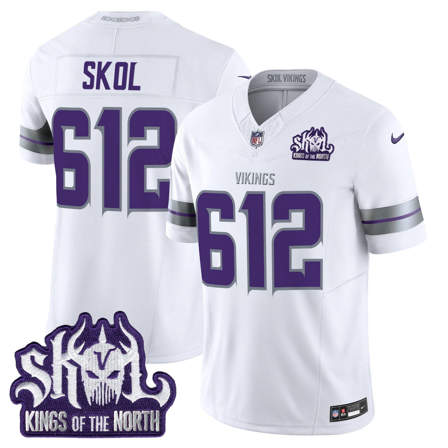 Men's Minnesota Vikings 2025 Winter Warrior Skol Patch Vapor Limited Jersey - All Stitched