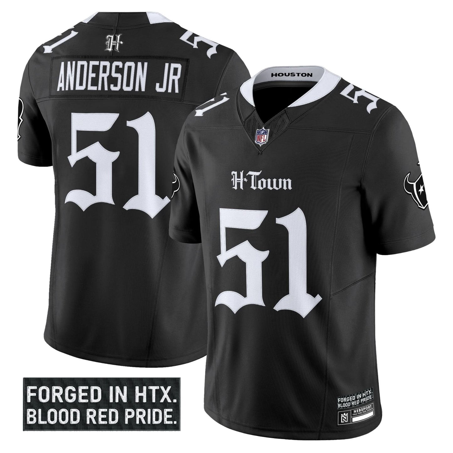 Men's Houston Texans 'Gothic Lone Star Shadows Edition' Vapor Limited Jersey - All Stitched