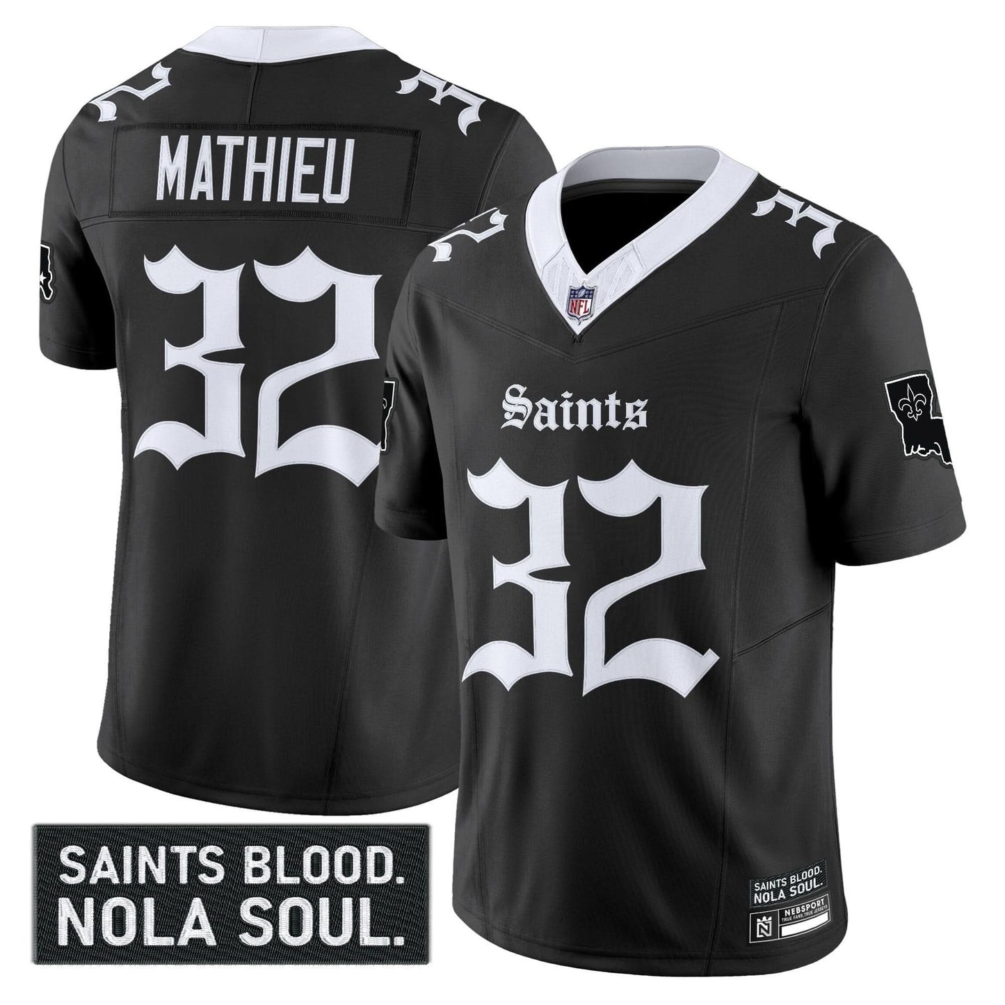 Men's New Orleans Saints 'Gothic Vieux Carré Edition' Vapor Jersey - All Stitched