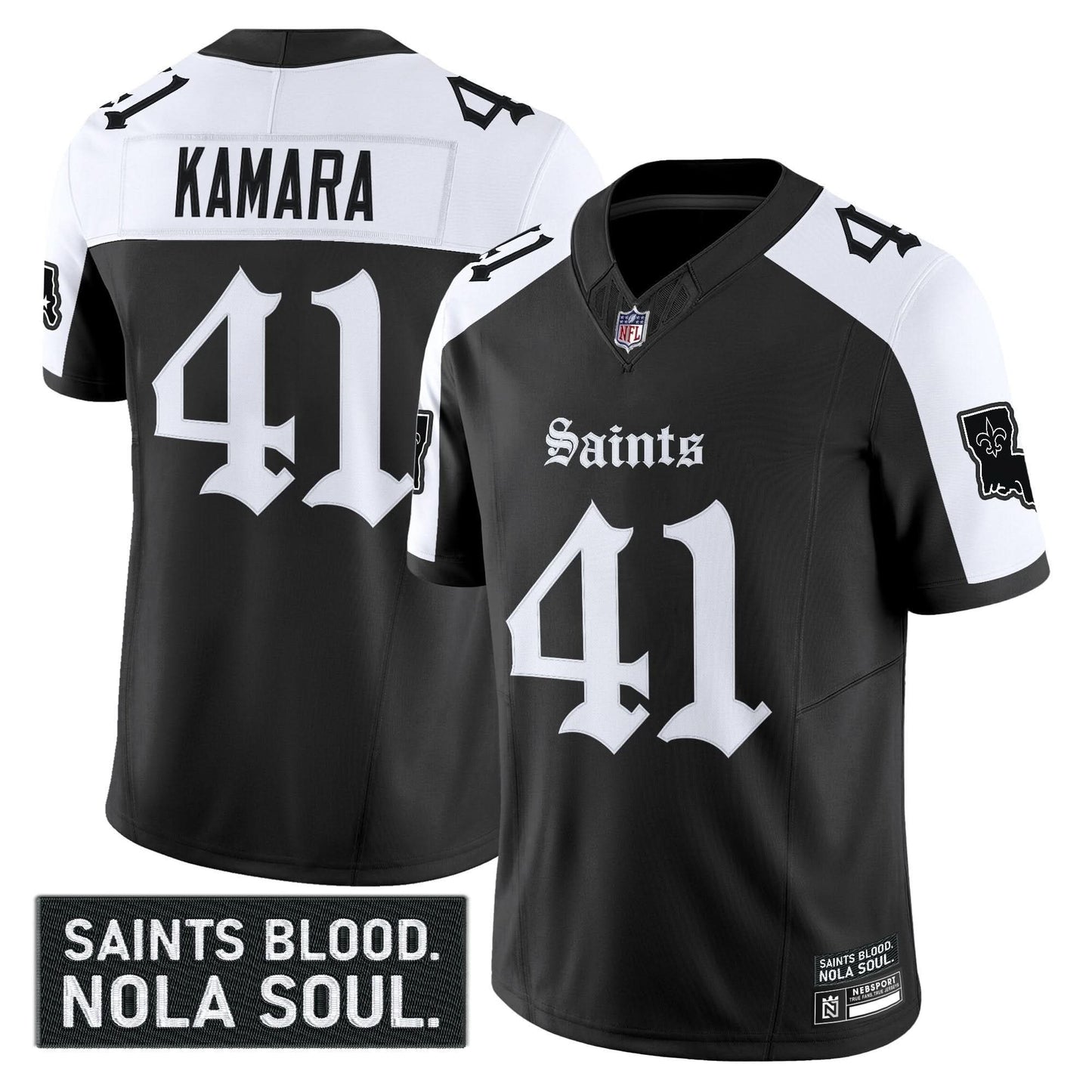 Men's New Orleans Saints 'Gothic Vieux Carré Edition' Vapor Jersey - All Stitched