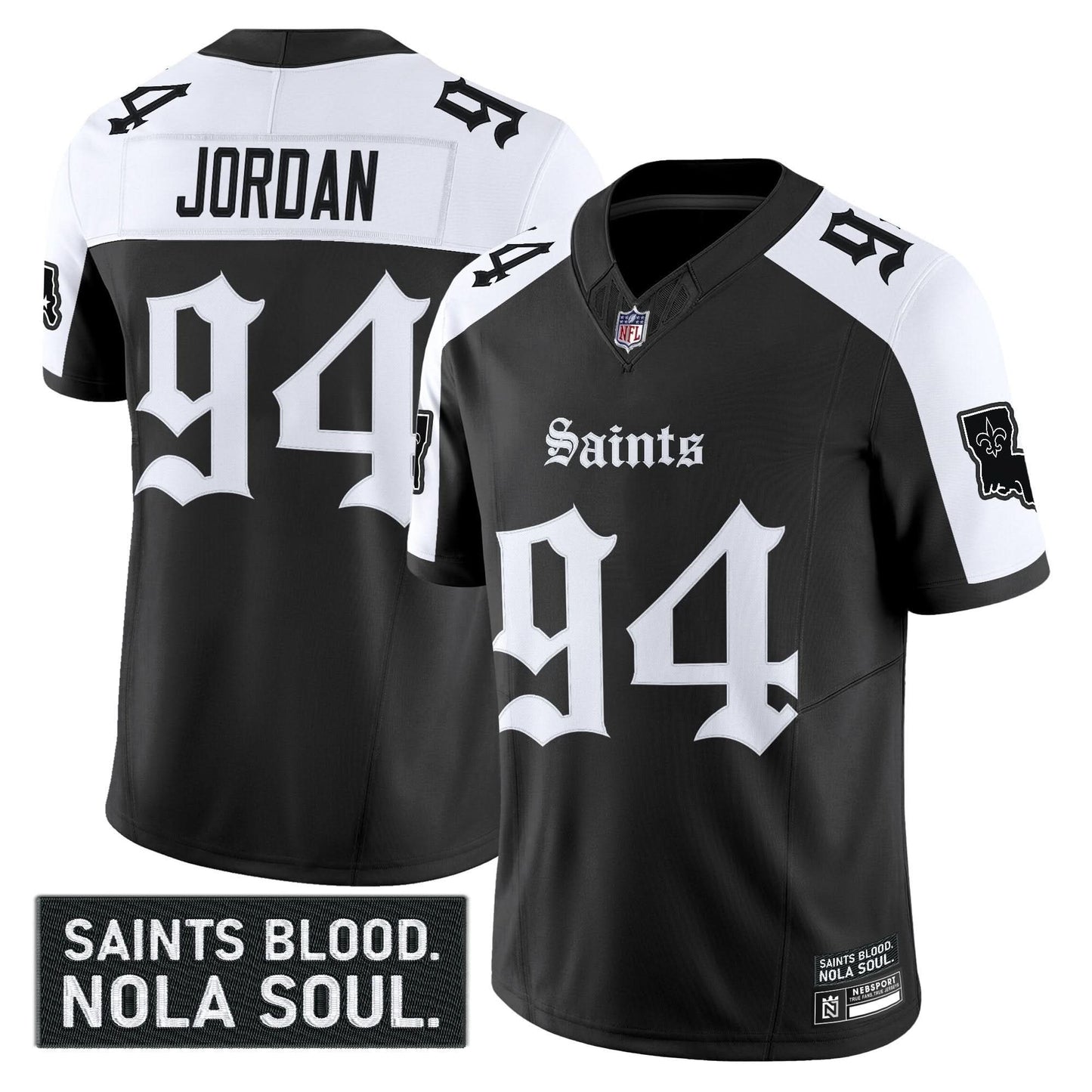 Men's New Orleans Saints 'Gothic Vieux Carré Edition' Vapor Jersey - All Stitched