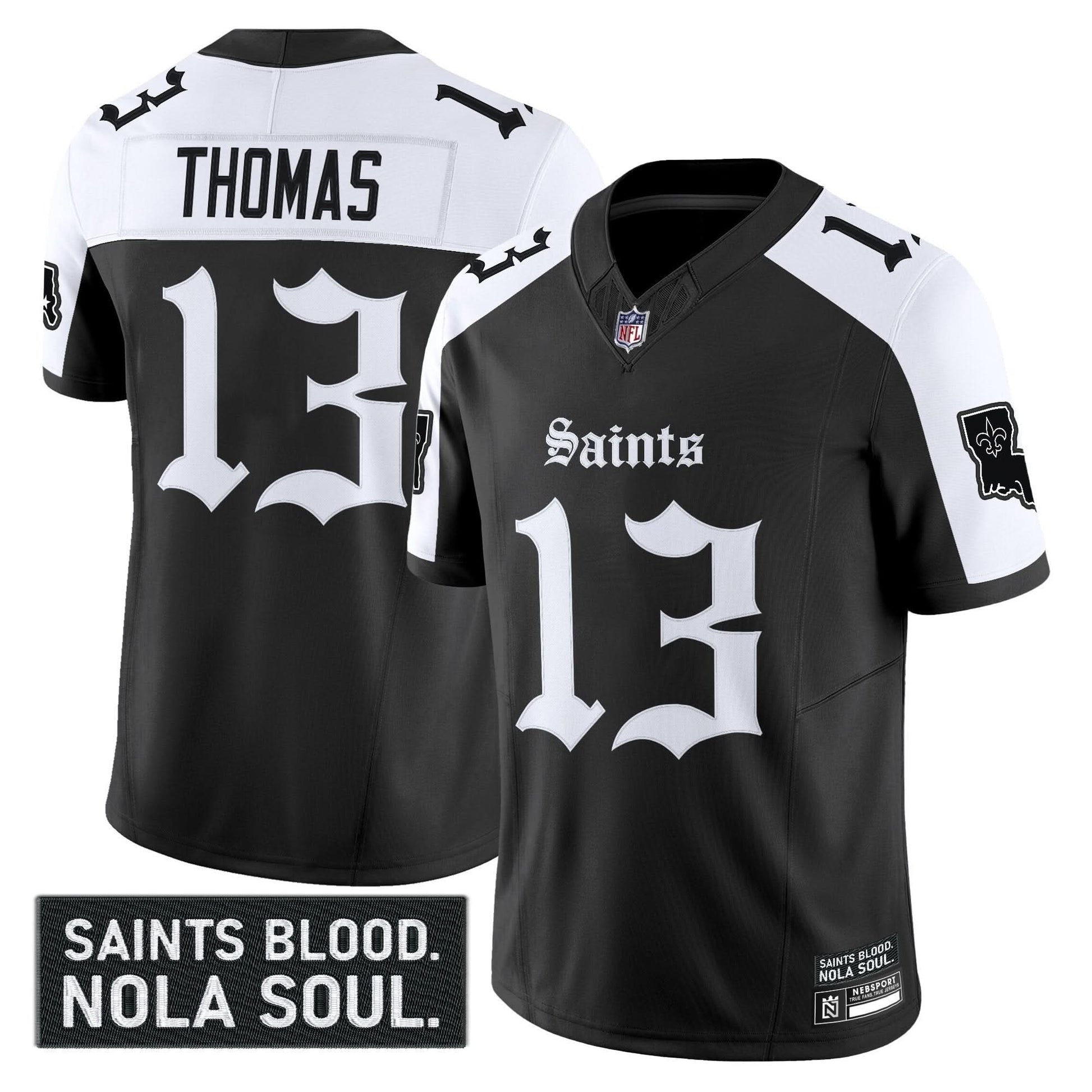 Men's New Orleans Saints 'Gothic Vieux Carré Edition' Vapor Jersey - All Stitched
