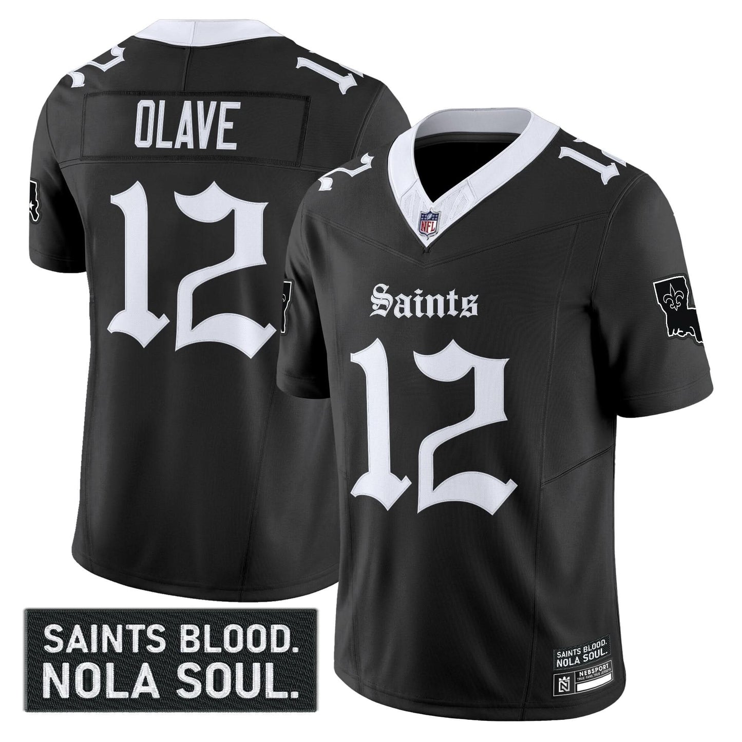 Men's New Orleans Saints 'Gothic Vieux Carré Edition' Vapor Jersey - All Stitched