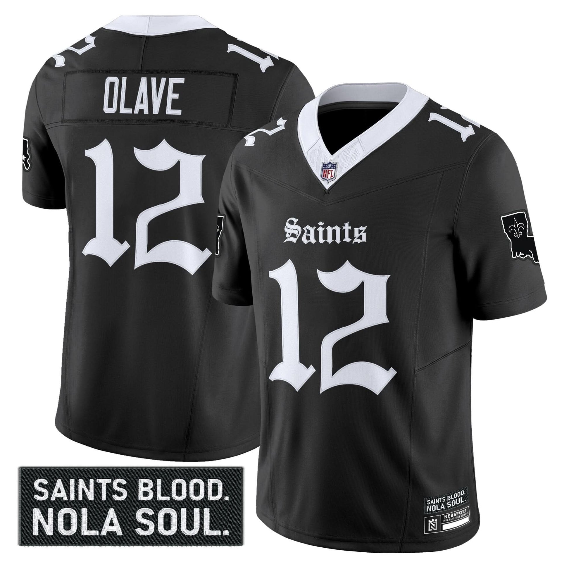Men's New Orleans Saints 'Gothic Vieux Carré Edition' Vapor Jersey - All Stitched
