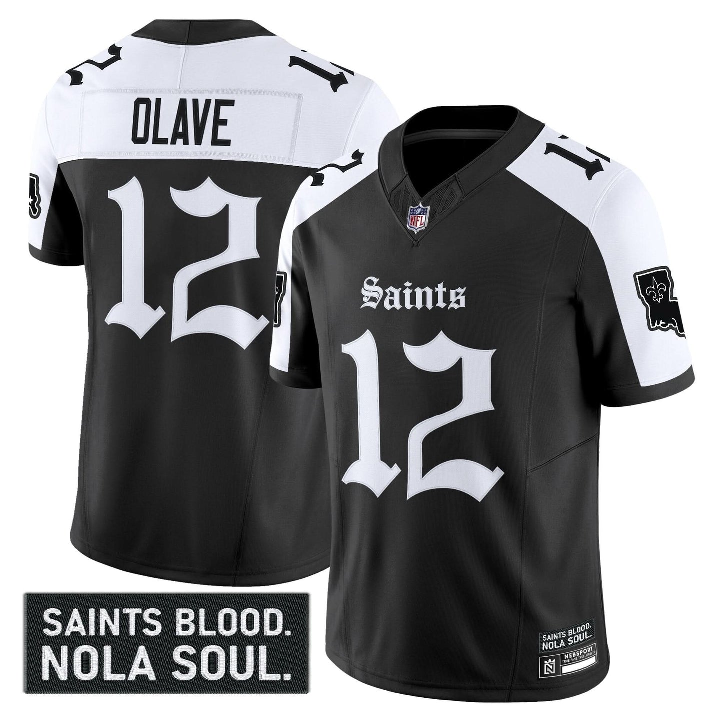 Men's New Orleans Saints 'Gothic Vieux Carré Edition' Vapor Jersey - All Stitched