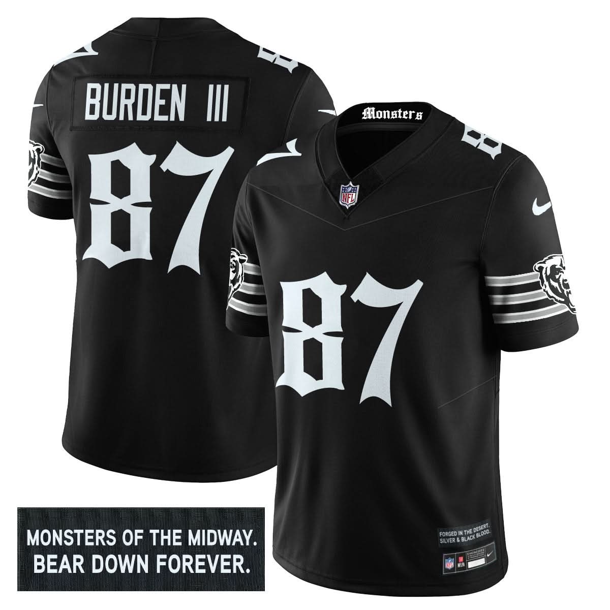 Men's Chicago Bears 'Gothic Monsters Edition' Vapor Limited Jersey - All Stitched
