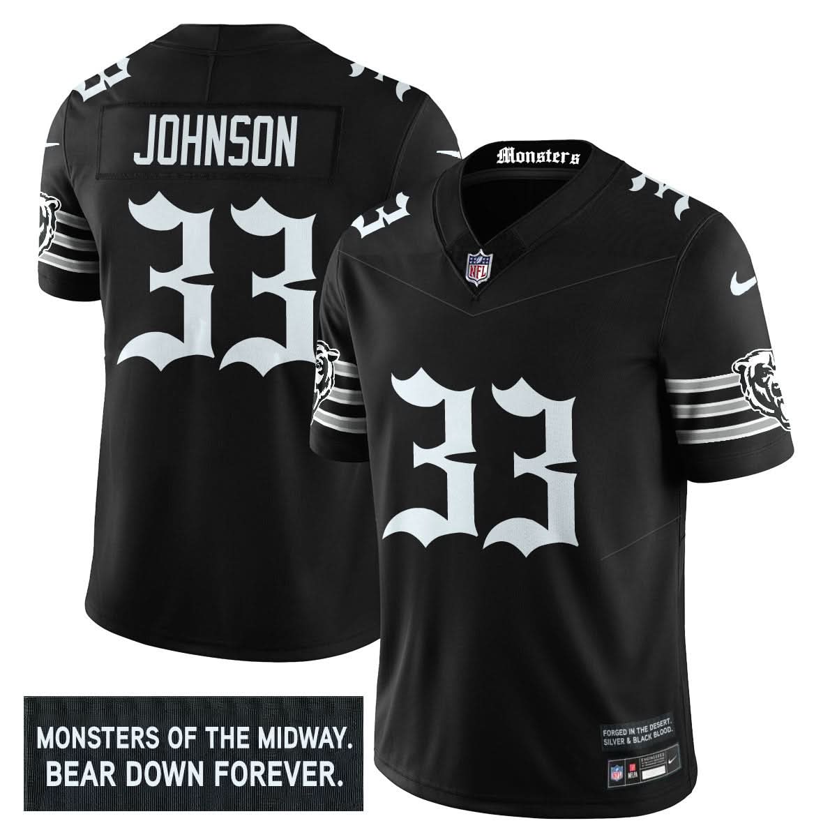 Men's Chicago Bears 'Gothic Monsters Edition' Vapor Limited Jersey - All Stitched