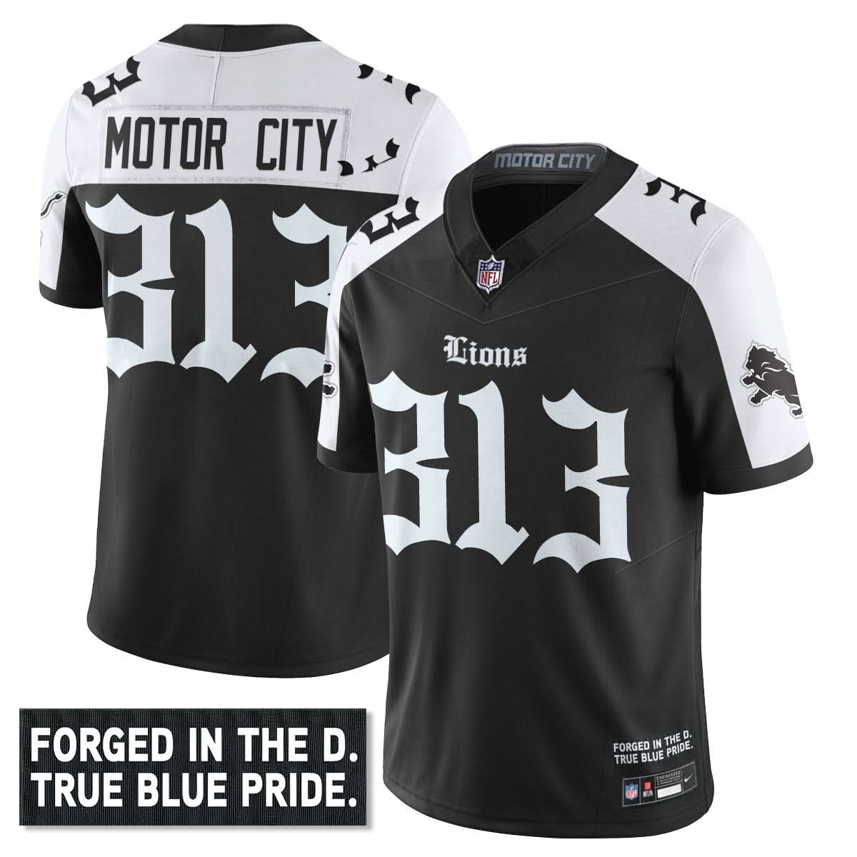 Men's Detroit Lions 'Gothic Motor City Edition' Vapor Limited Jersey - All Stitched