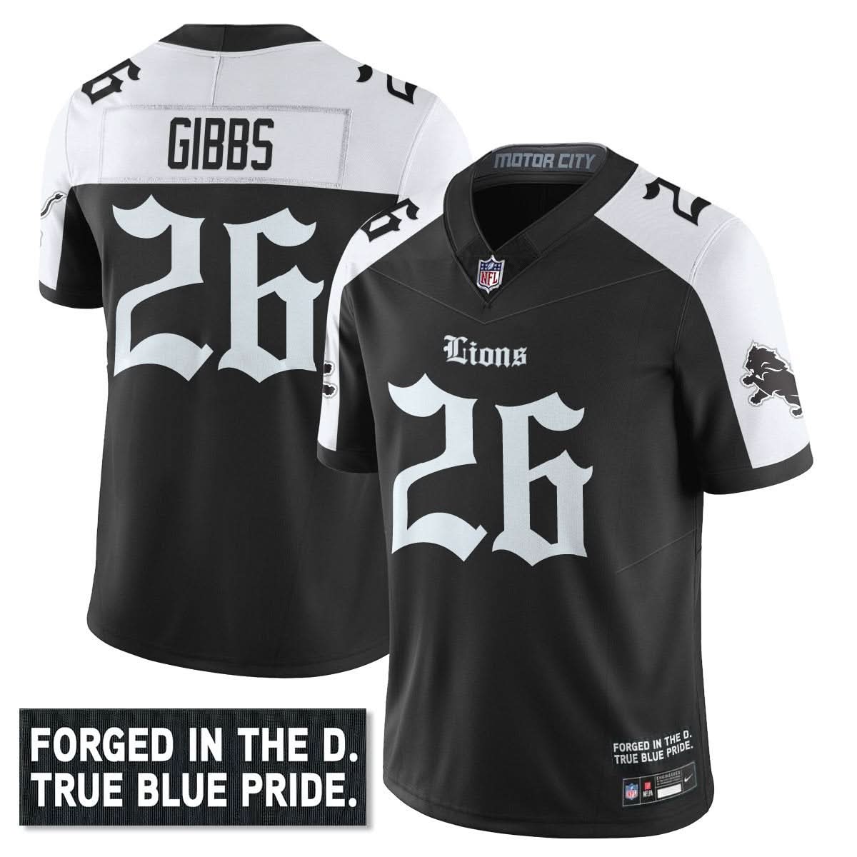 Men's Detroit Lions 'Gothic Motor City Edition' Vapor Limited Jersey - All Stitched