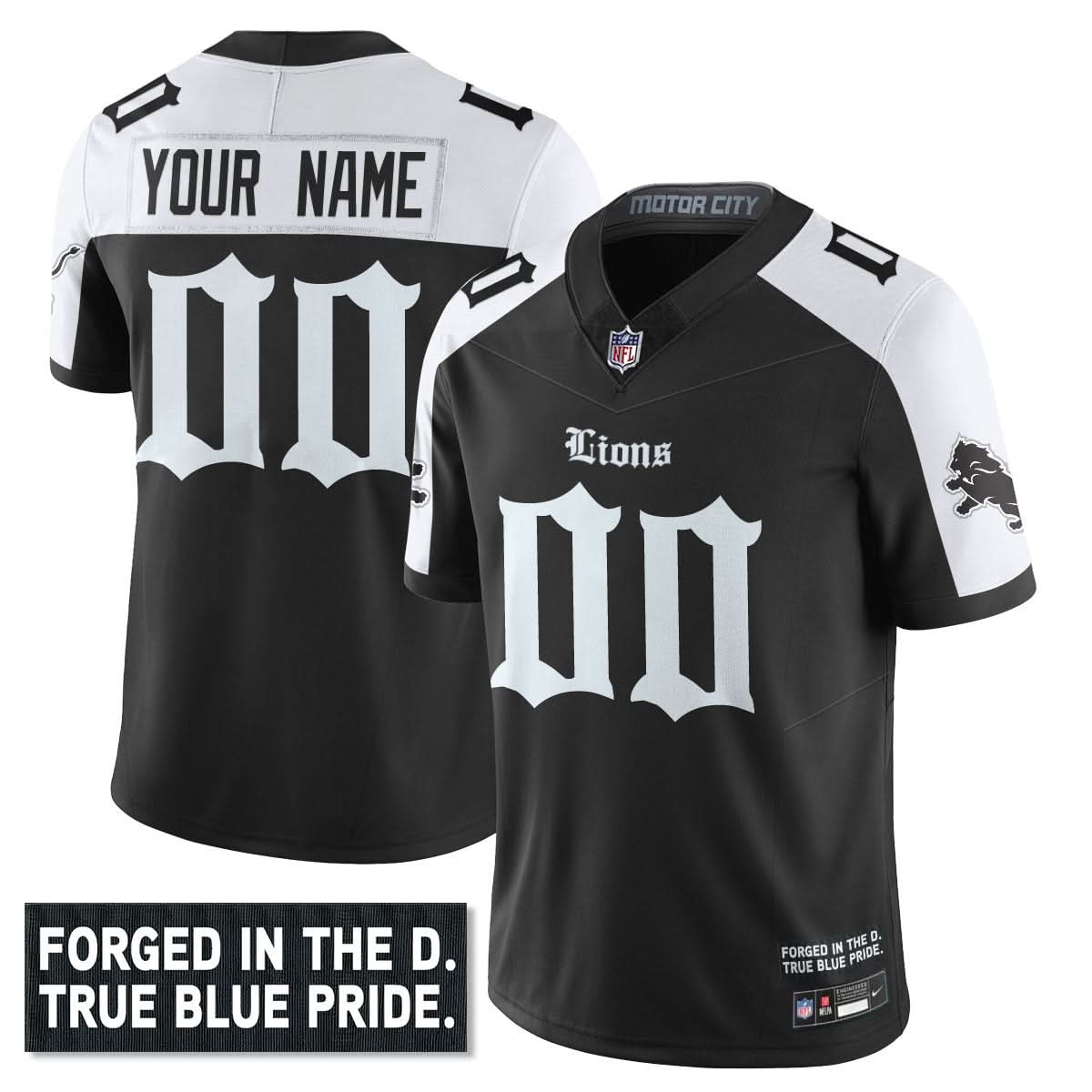 Men's Detroit Lions 'Gothic Motor City Edition' Vapor Limited Jersey - All Stitched