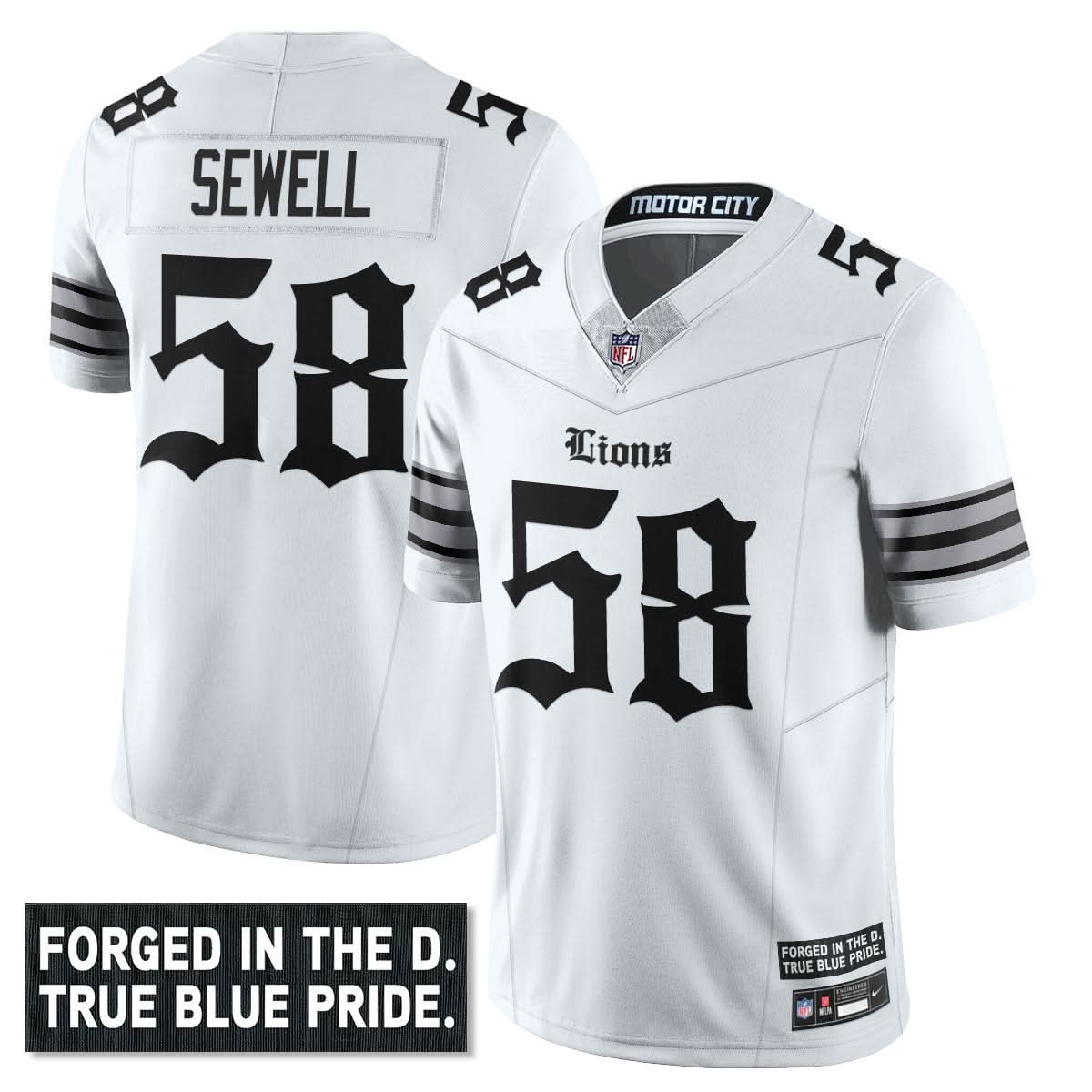 Men's Detroit Lions 'Gothic Motor City Edition' Vapor Limited Jersey - All Stitched