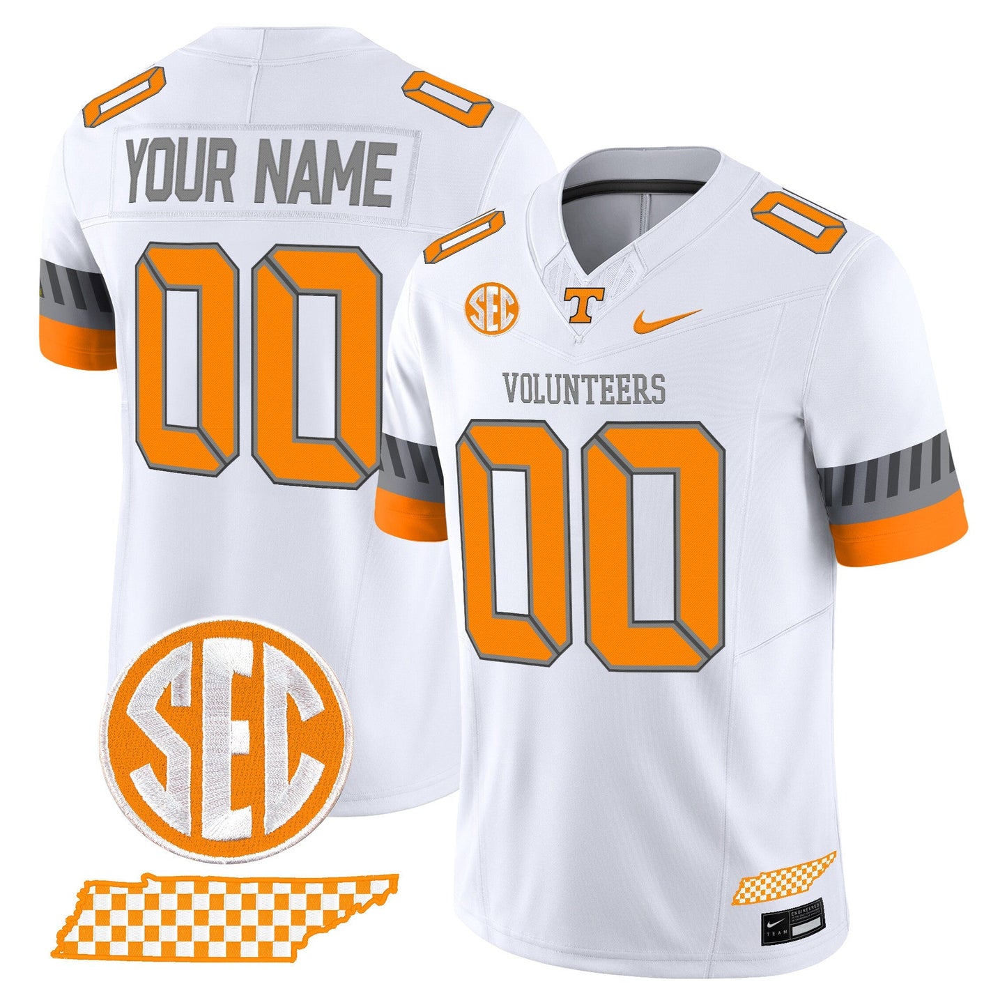 Tennessee Volunteers 2025 'Smokey Grey Series' Vapor Limited Custom Jersey V2 - All Stitched