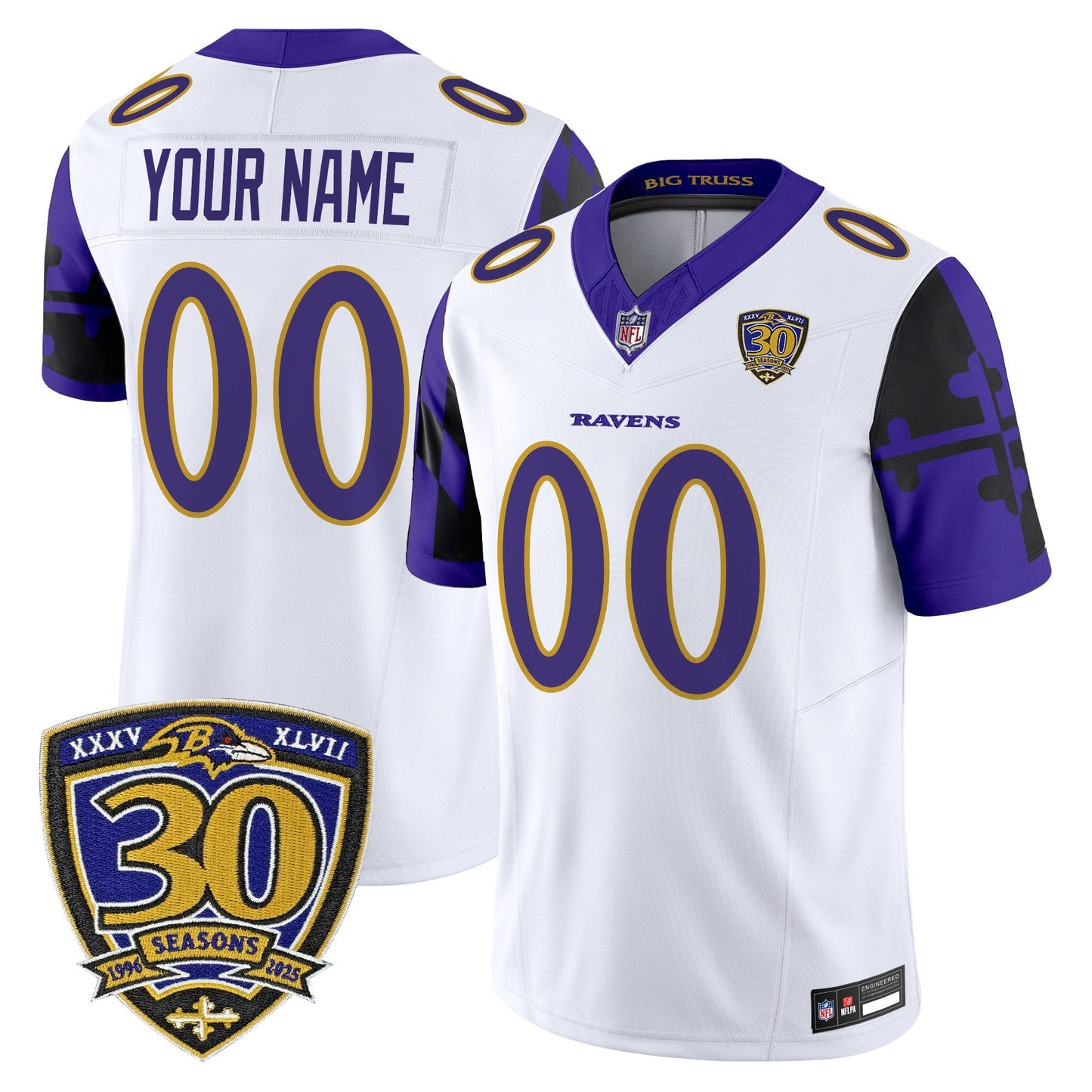 Baltimore Ravens 'Maryland Flag Edition' Vapor Limited Custom Jersey - All Stitched