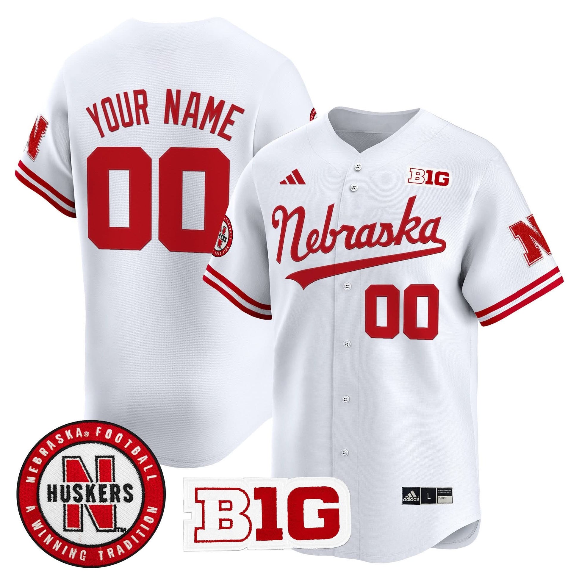 Nebraska Cornhuskers 2025 Vapor Baseball Custom Jersey - All Stitched