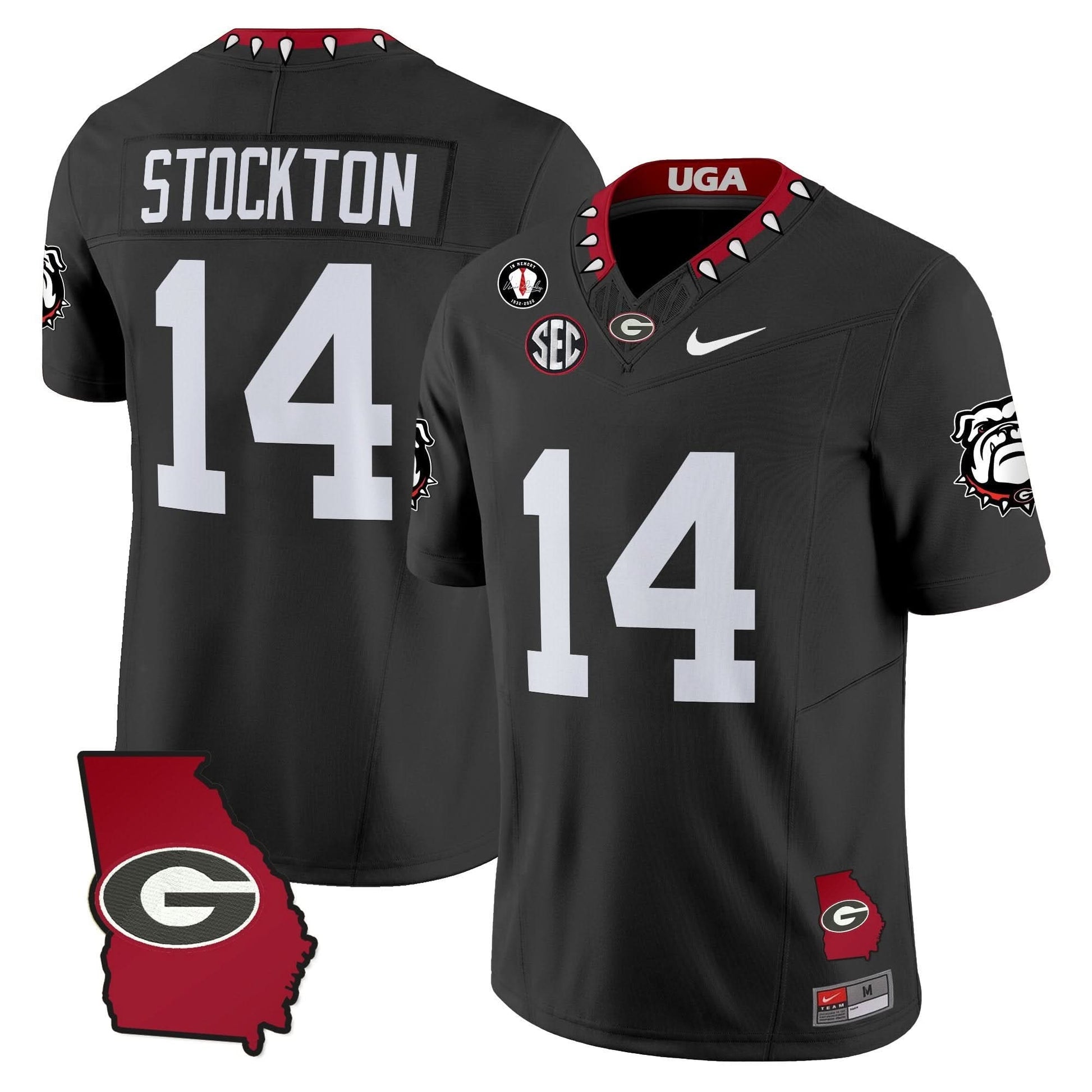 Men's Georgia Bulldogs 2025 Georgia Map & Vince Dooley Patch Vapor Limited Jersey - All Stitched