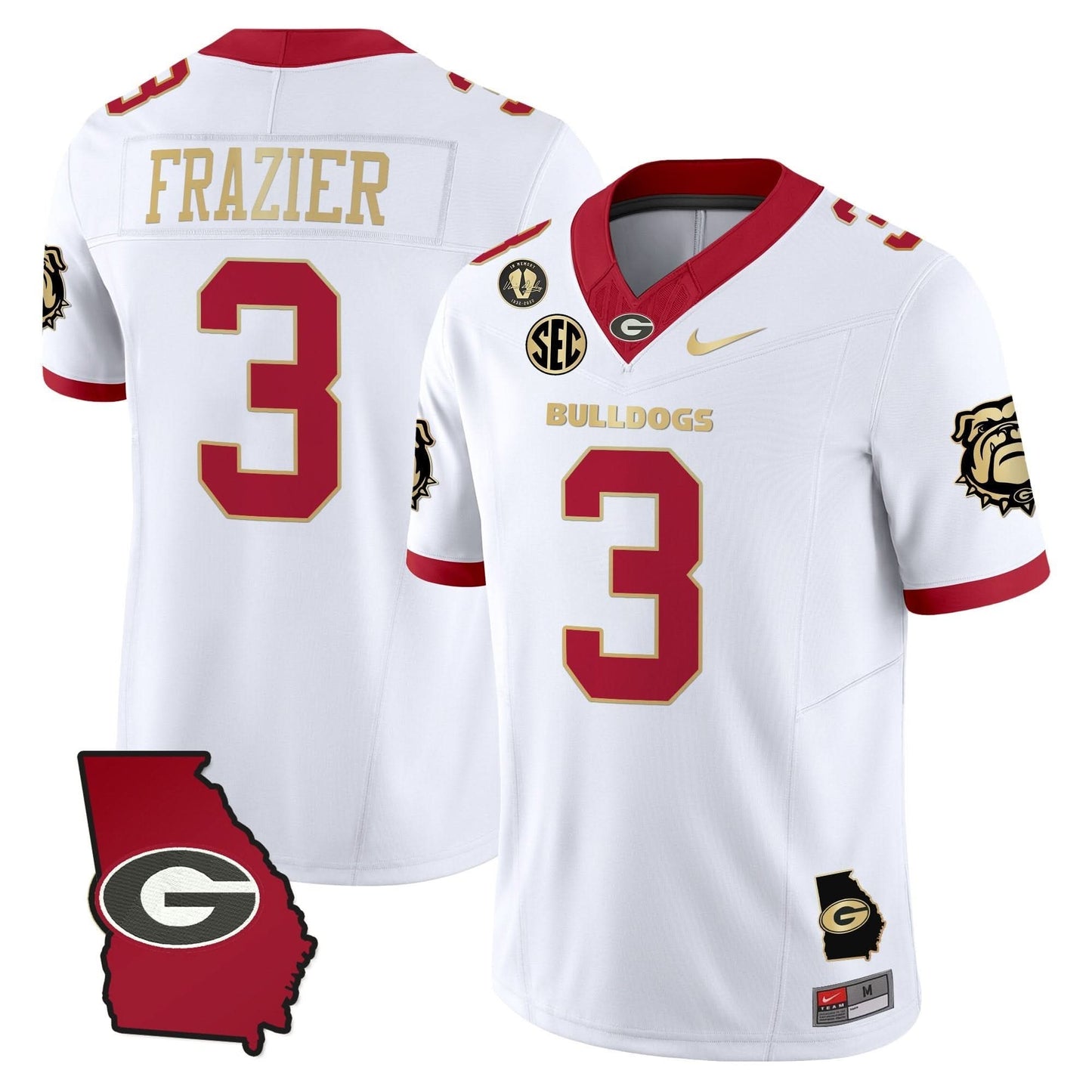Men's Georgia Bulldogs 2025 Georgia Map & Vince Dooley Patch Vapor Limited Jersey - All Stitched