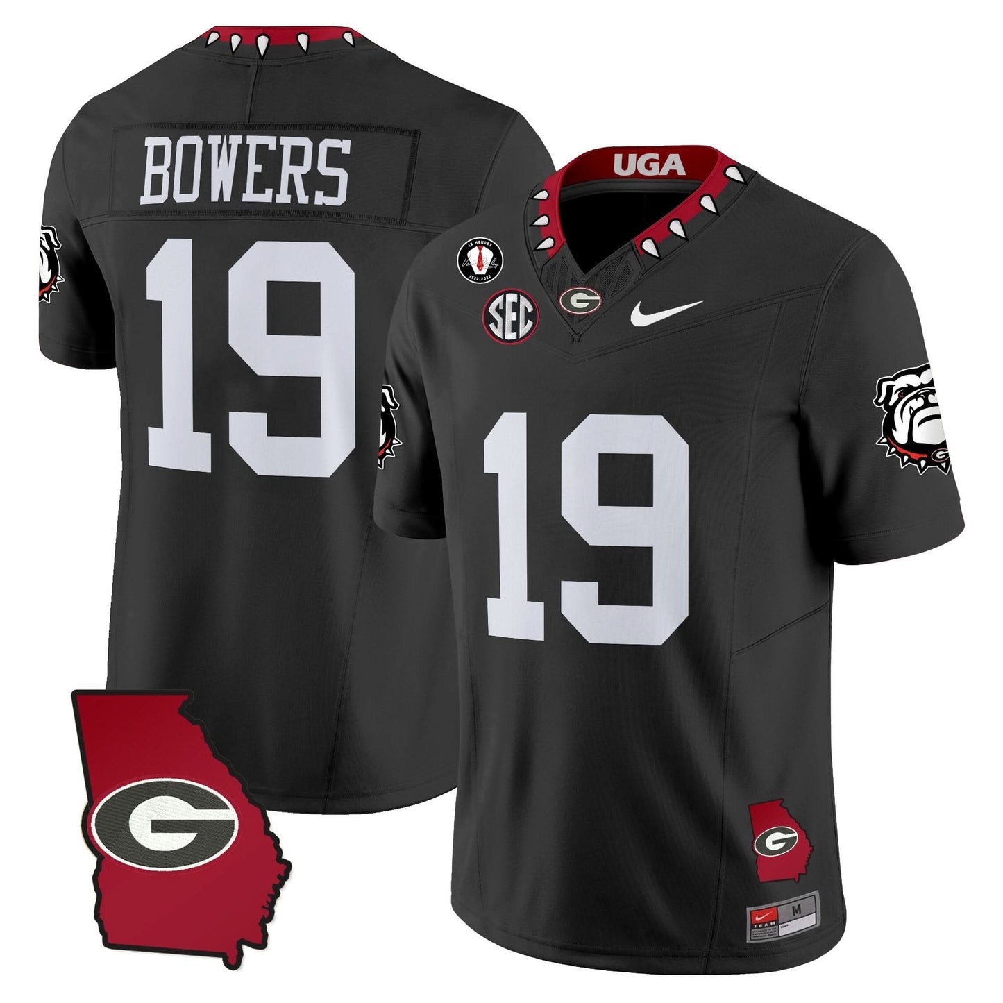Men's Georgia Bulldogs 2025 Georgia Map & Vince Dooley Patch Vapor Limited Jersey - All Stitched