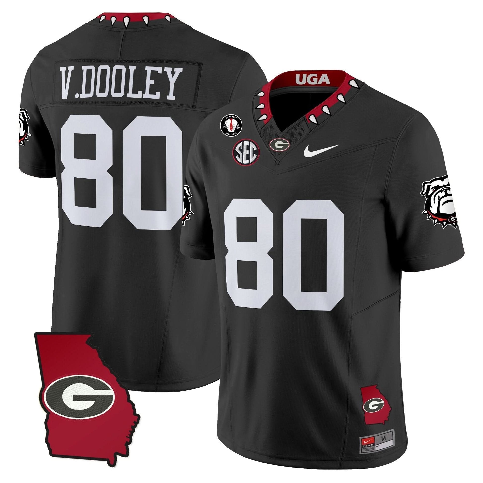 Men's Georgia Bulldogs 2025 Georgia Map & Vince Dooley Patch Vapor Limited Jersey - All Stitched