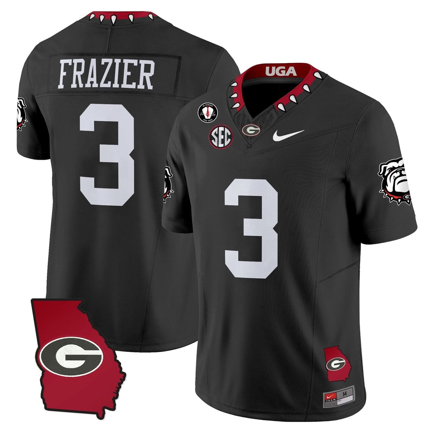 Men's Georgia Bulldogs 2025 Georgia Map & Vince Dooley Patch Vapor Limited Jersey - All Stitched