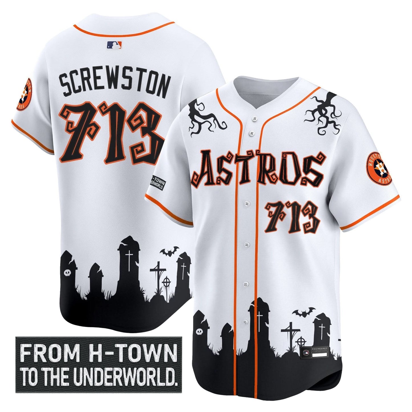 Men's Houston Astros 'Halloween Shadows Edition' Vapor Premier Limited Jersey - Stitched