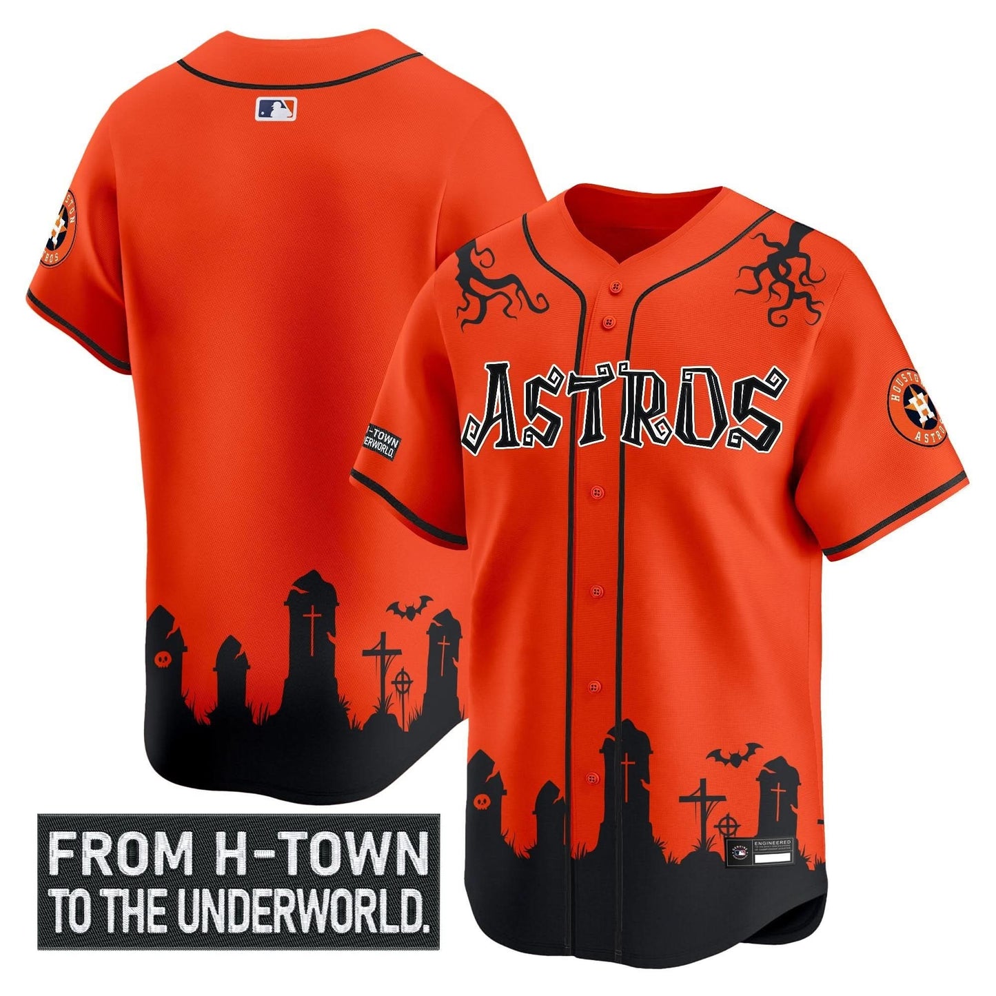 Men's Houston Astros 'Halloween Shadows Edition' Vapor Premier Limited Jersey - Stitched