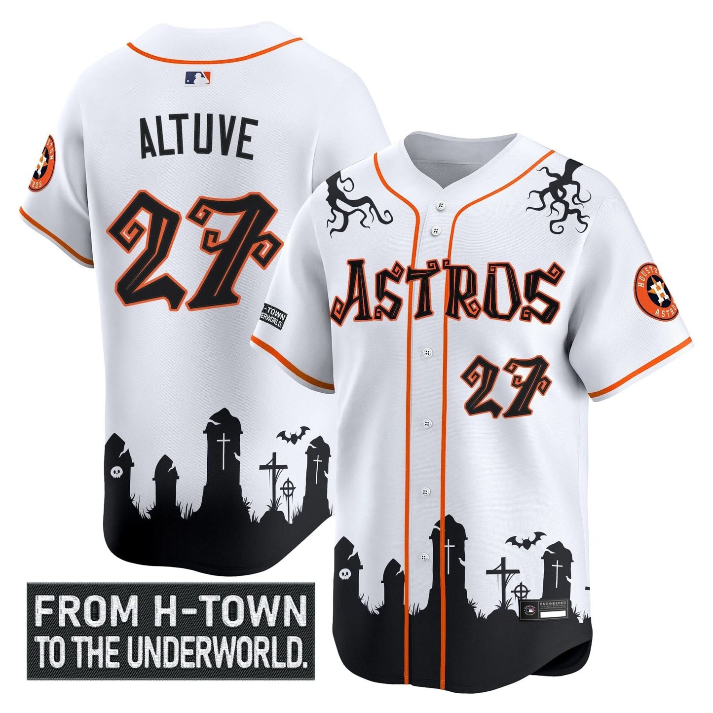 Men's Houston Astros 'Halloween Shadows Edition' Vapor Premier Limited Jersey - Stitched