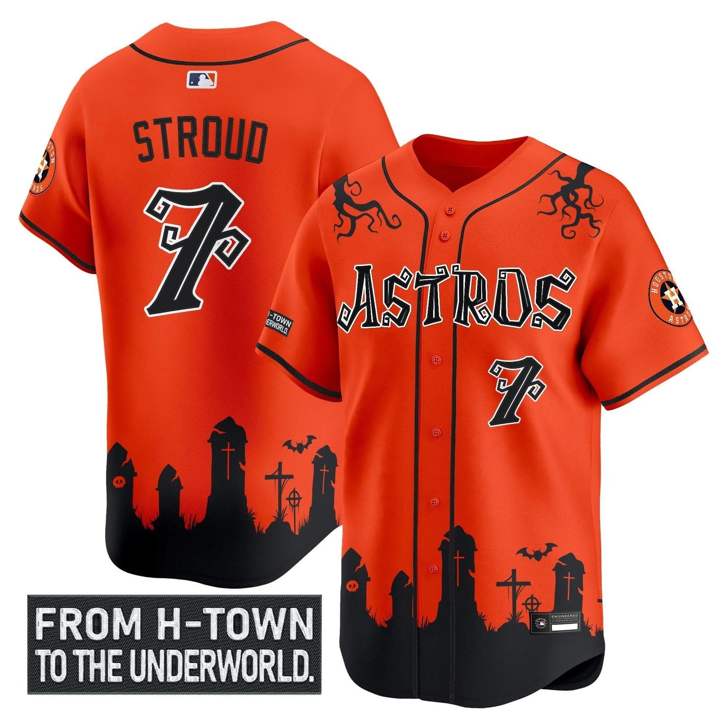 Men's Houston Astros 'Halloween Shadows Edition' Vapor Premier Limited Jersey - Stitched