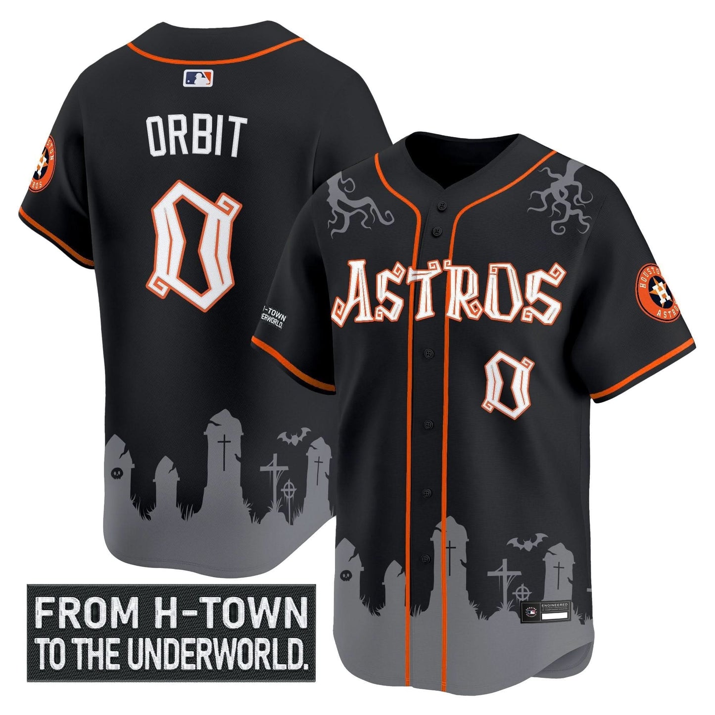 Men's Houston Astros 'Halloween Shadows Edition' Vapor Premier Limited Jersey - Stitched