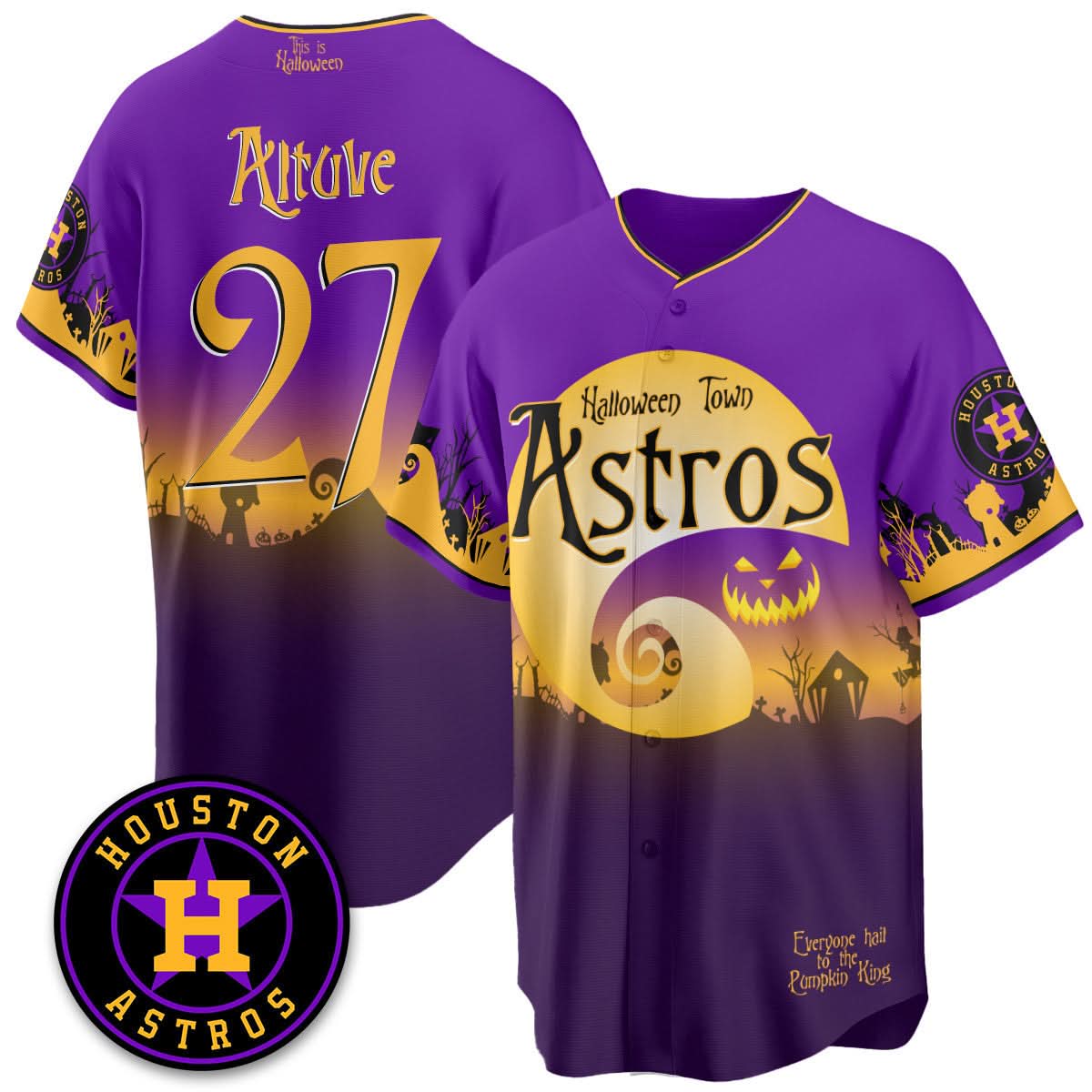 Men's Houston Astros "Halloween Town" Limited Jersey - Stitched