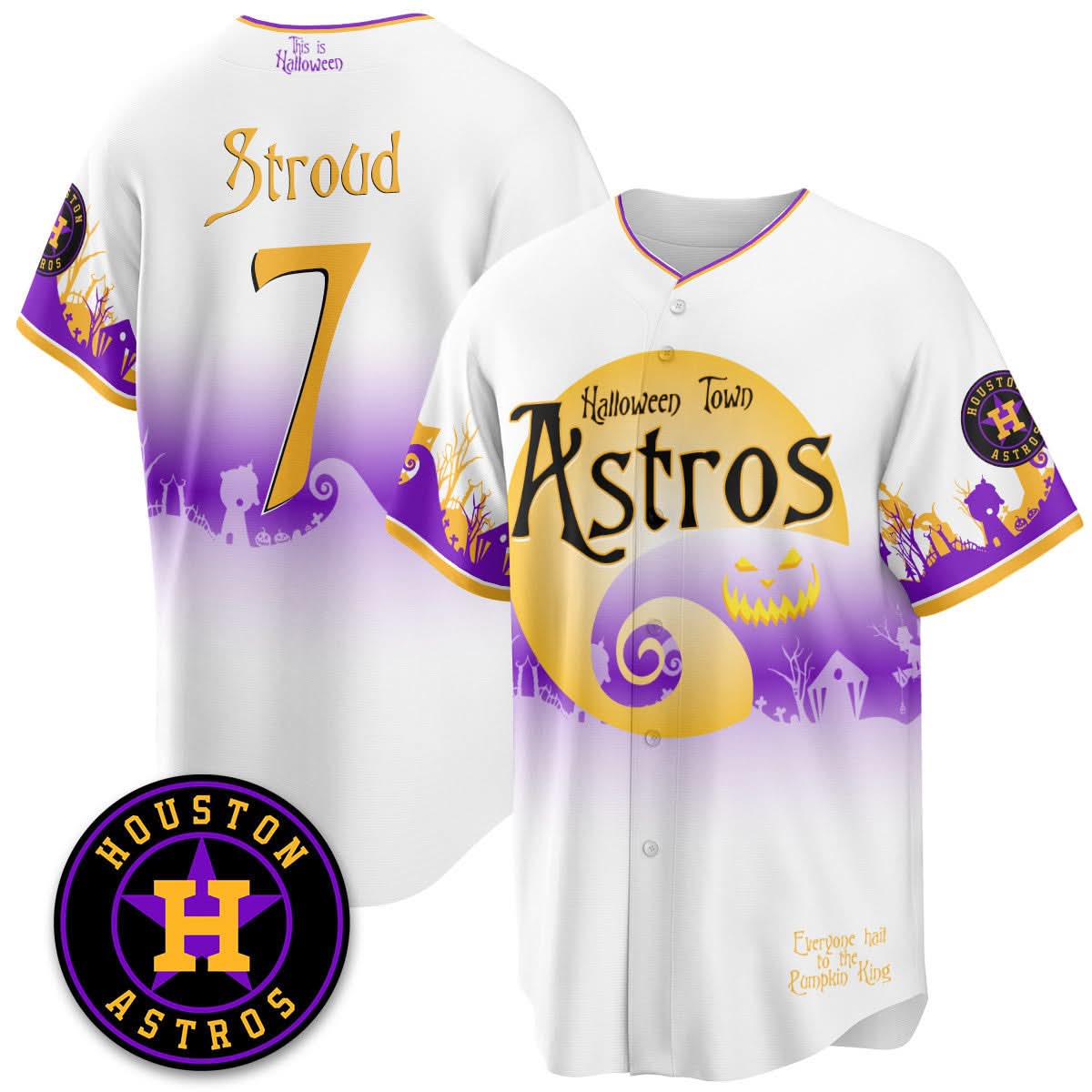 Men's Houston Astros "Halloween Town" Limited Jersey - Stitched